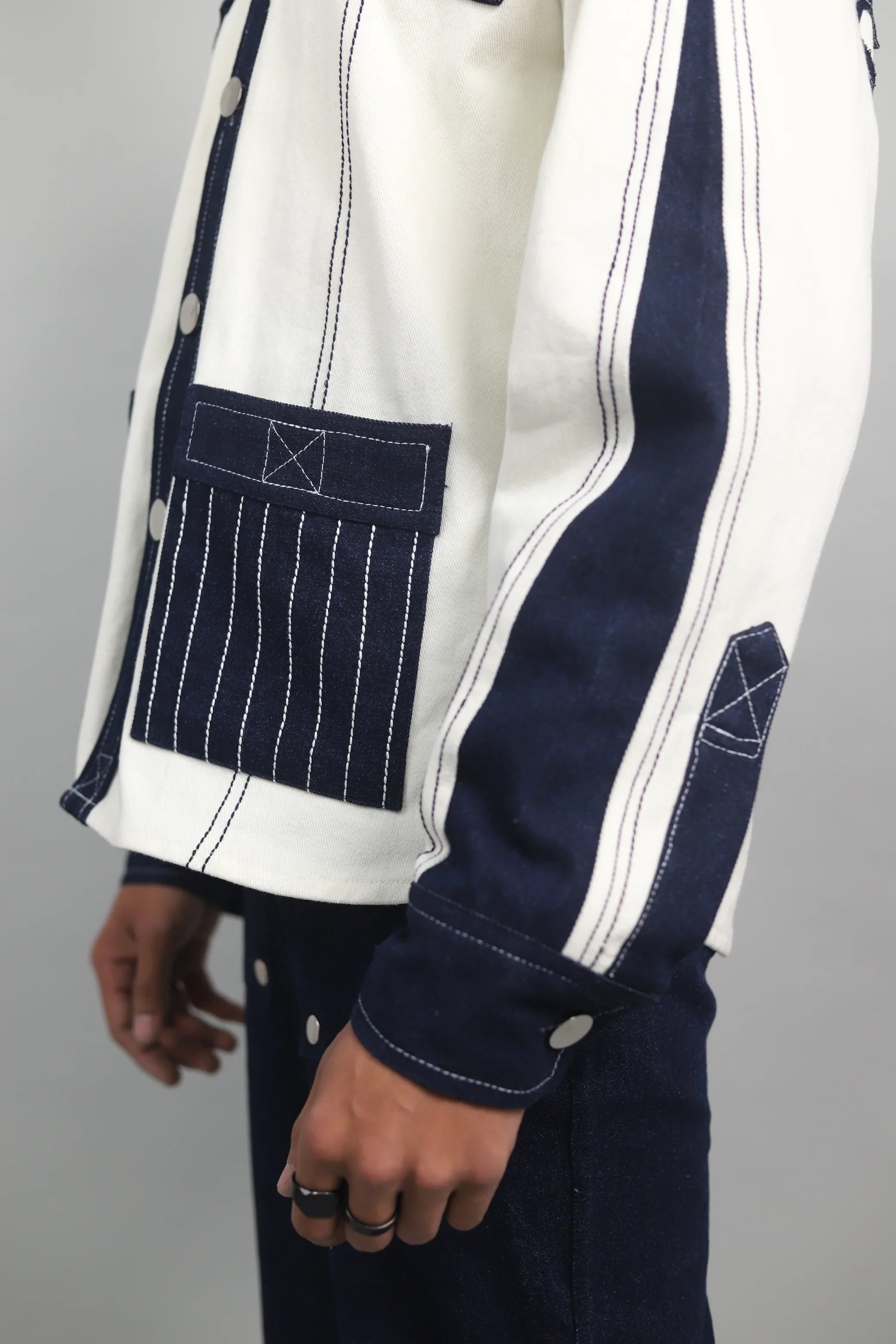 Unisex Denim White Blue Shirt