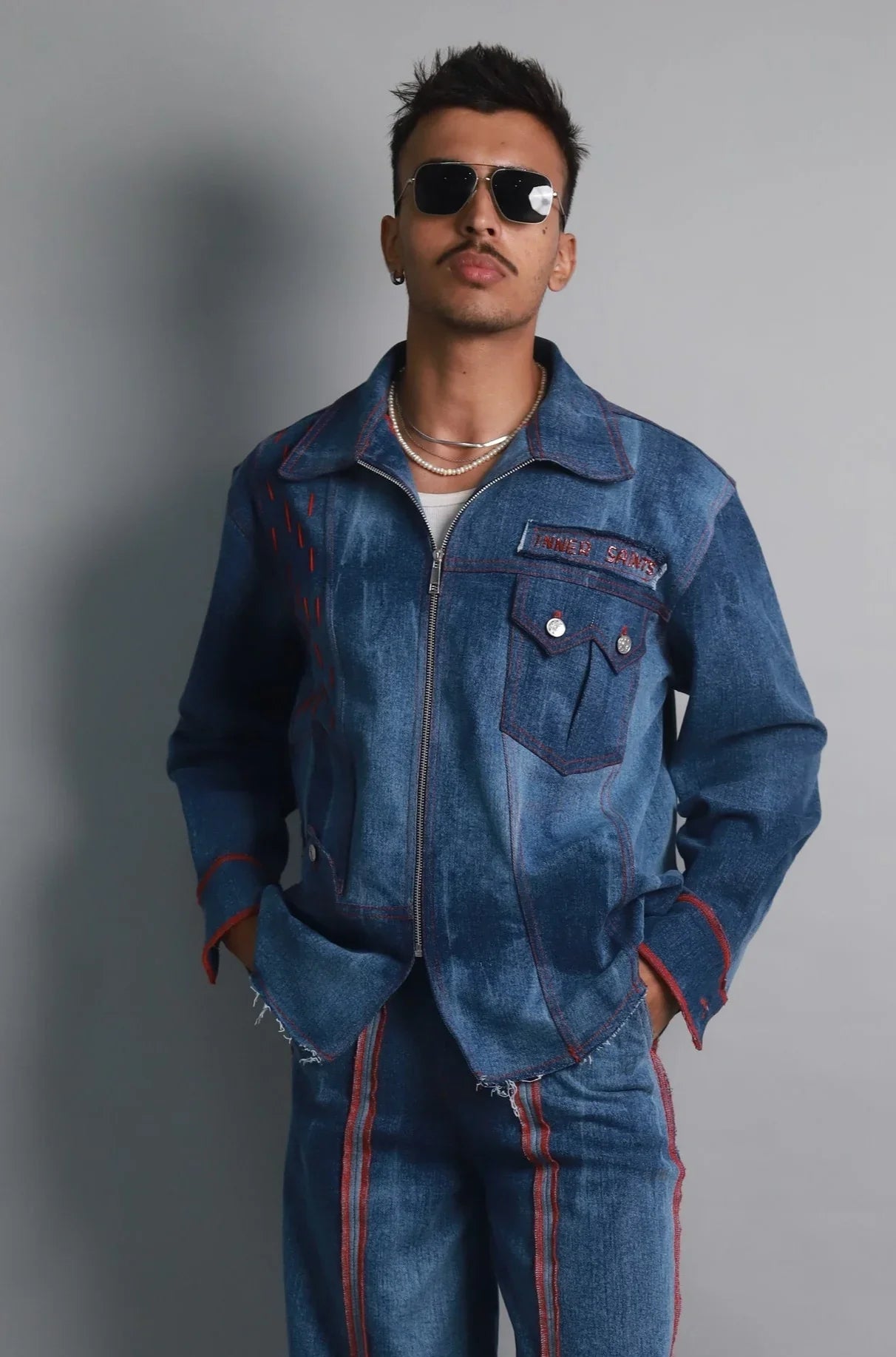 Unisex Blue Effect Shirt Jacket