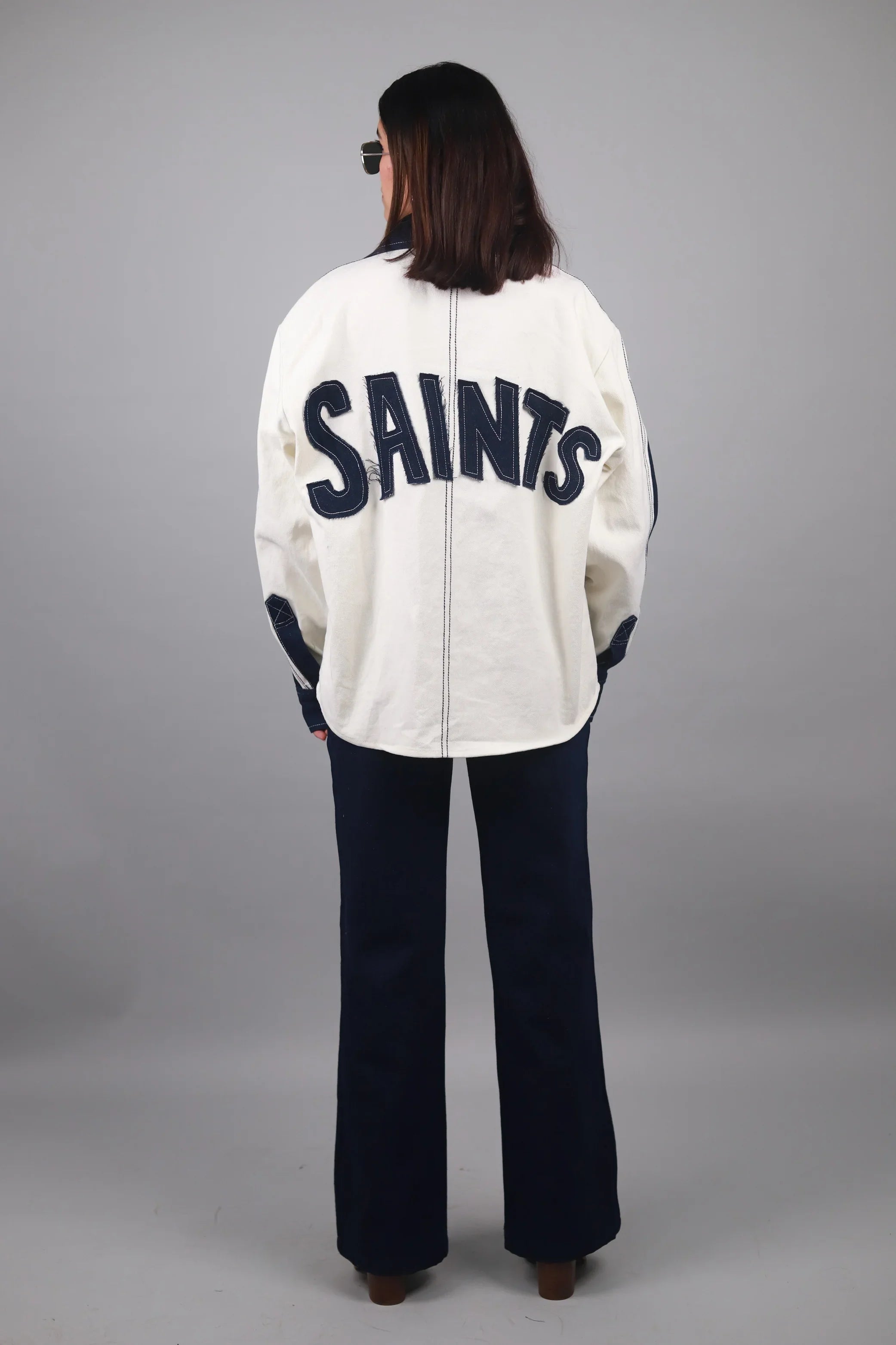 Unisex Denim White Blue Shirt