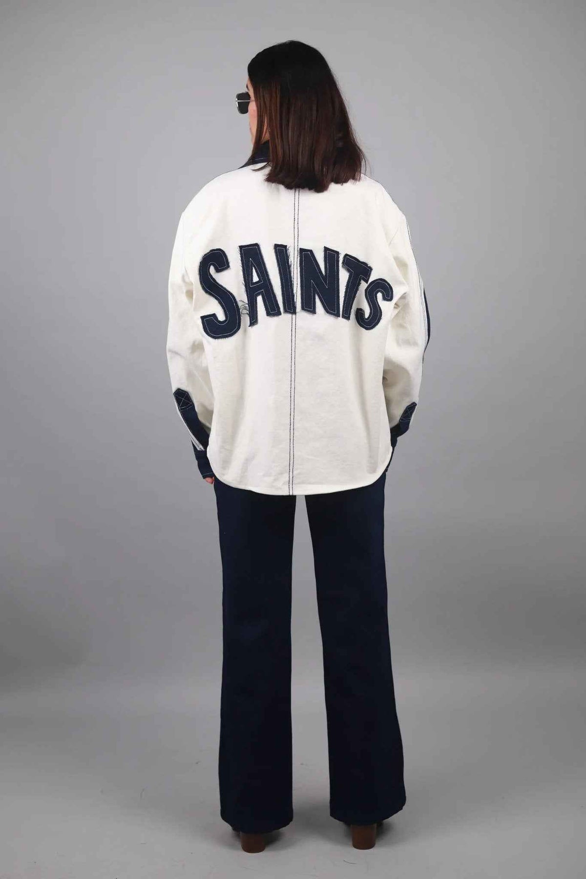 Unisex Denim White Blue Shirt