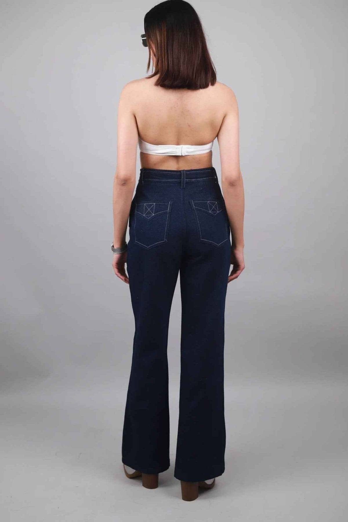 Unisex Navy Straight Fit Jeans