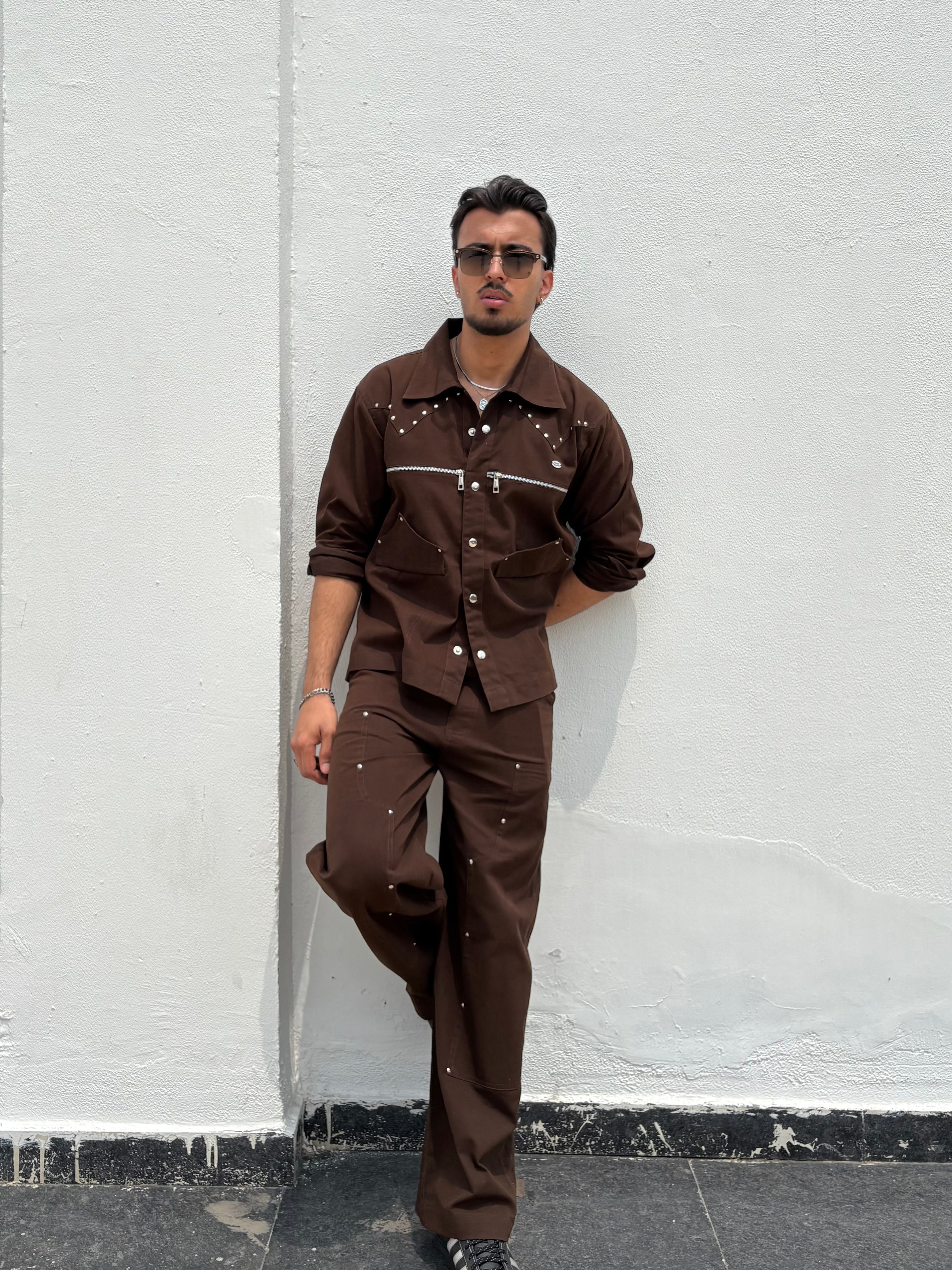Umber Brown Men Co-ord Set