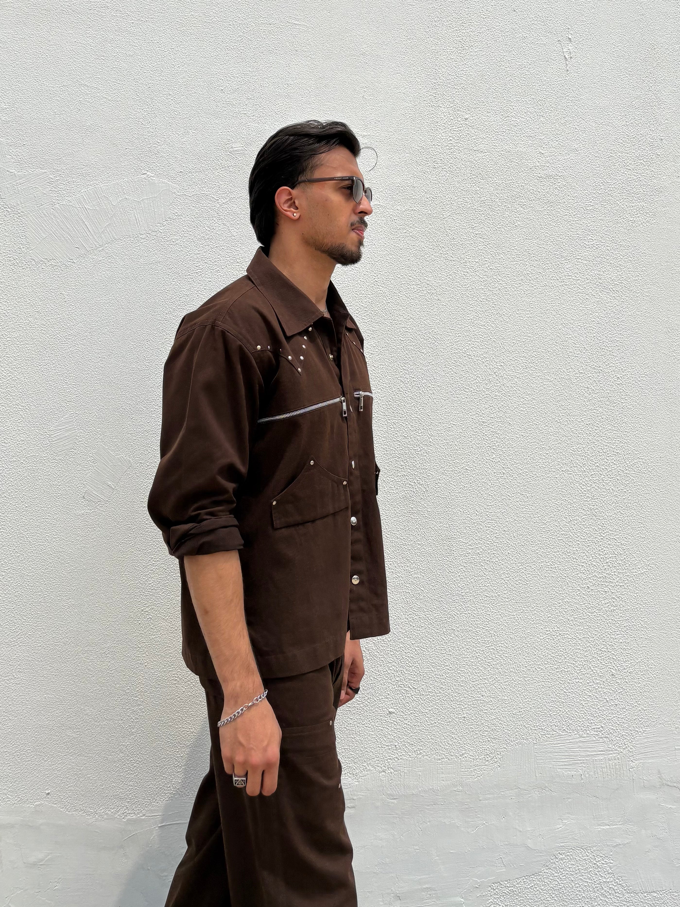 Umber Brown Men Co-ord Set