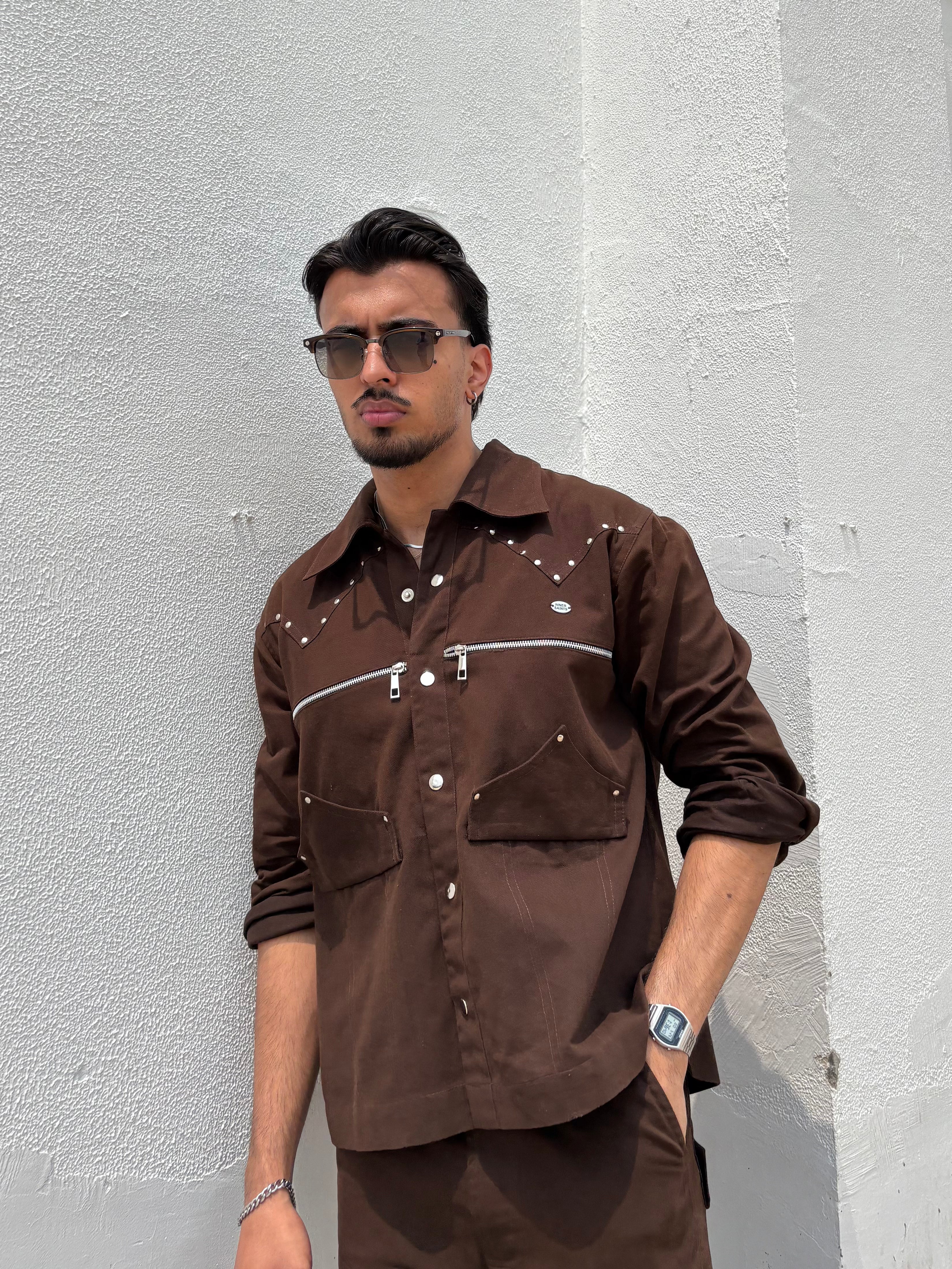 Umber Brown Men Co-ord Set