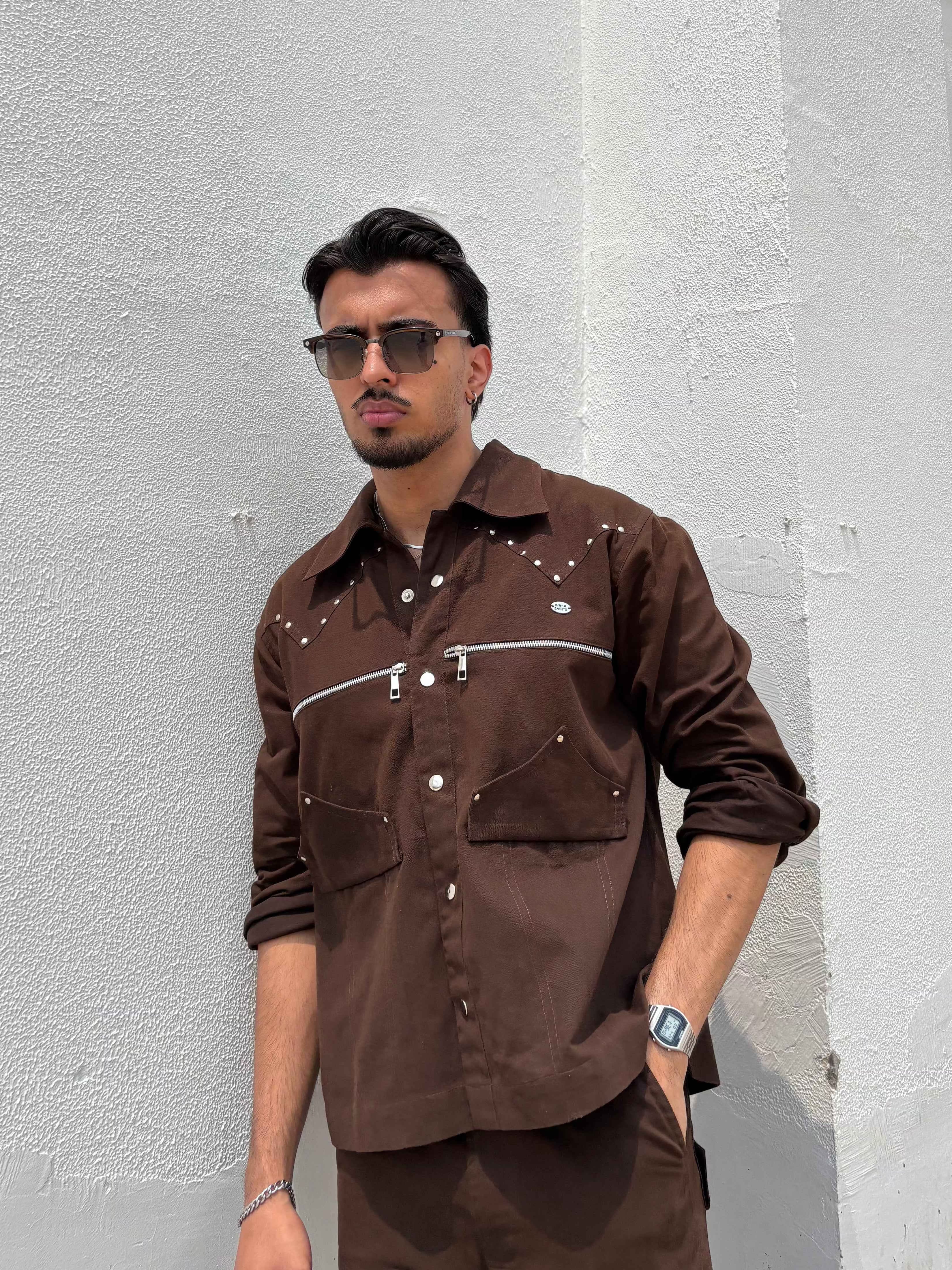 Umber Brown Men Co-ord Set