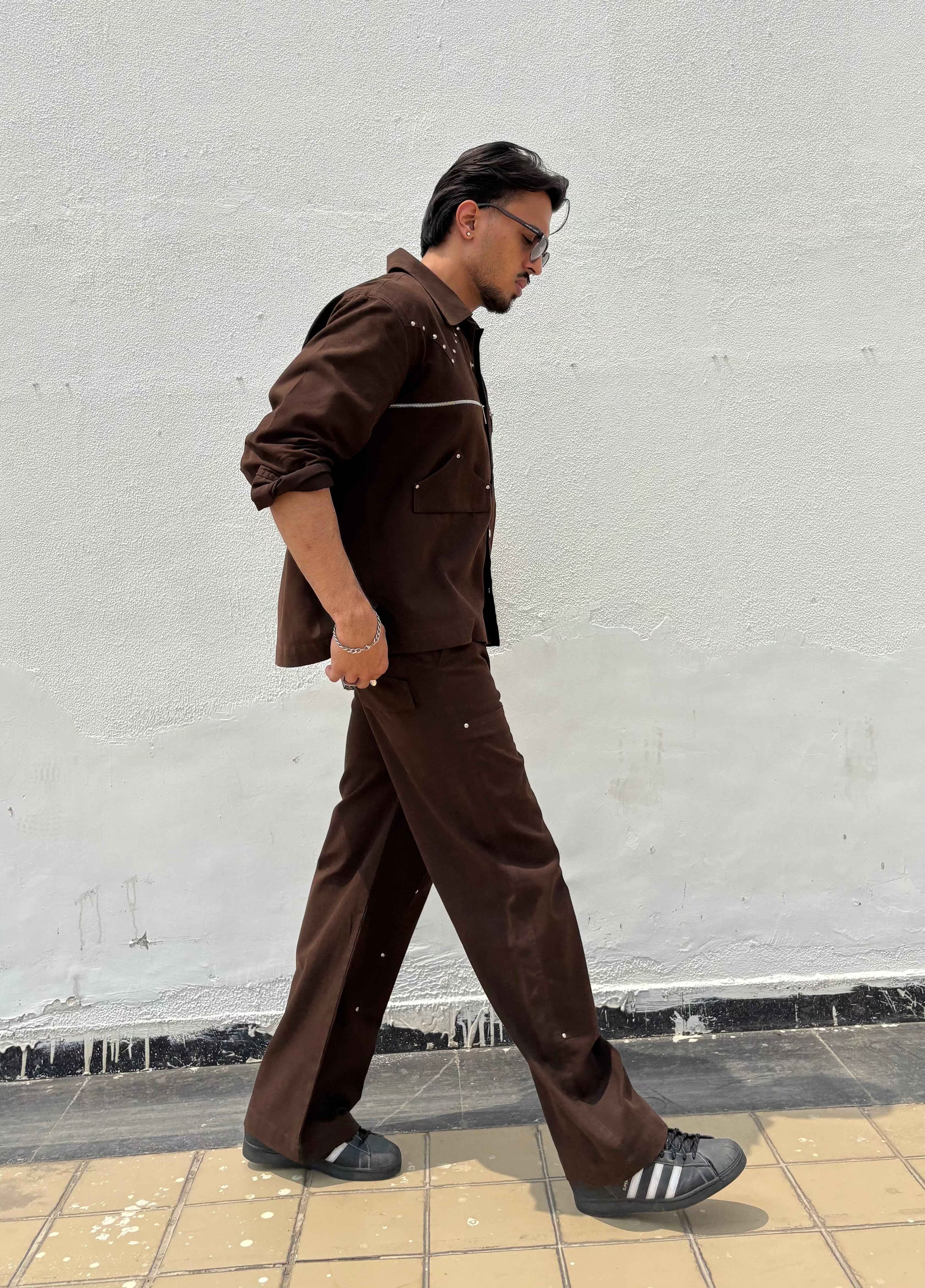 Umber Brown Men Co-ord Set