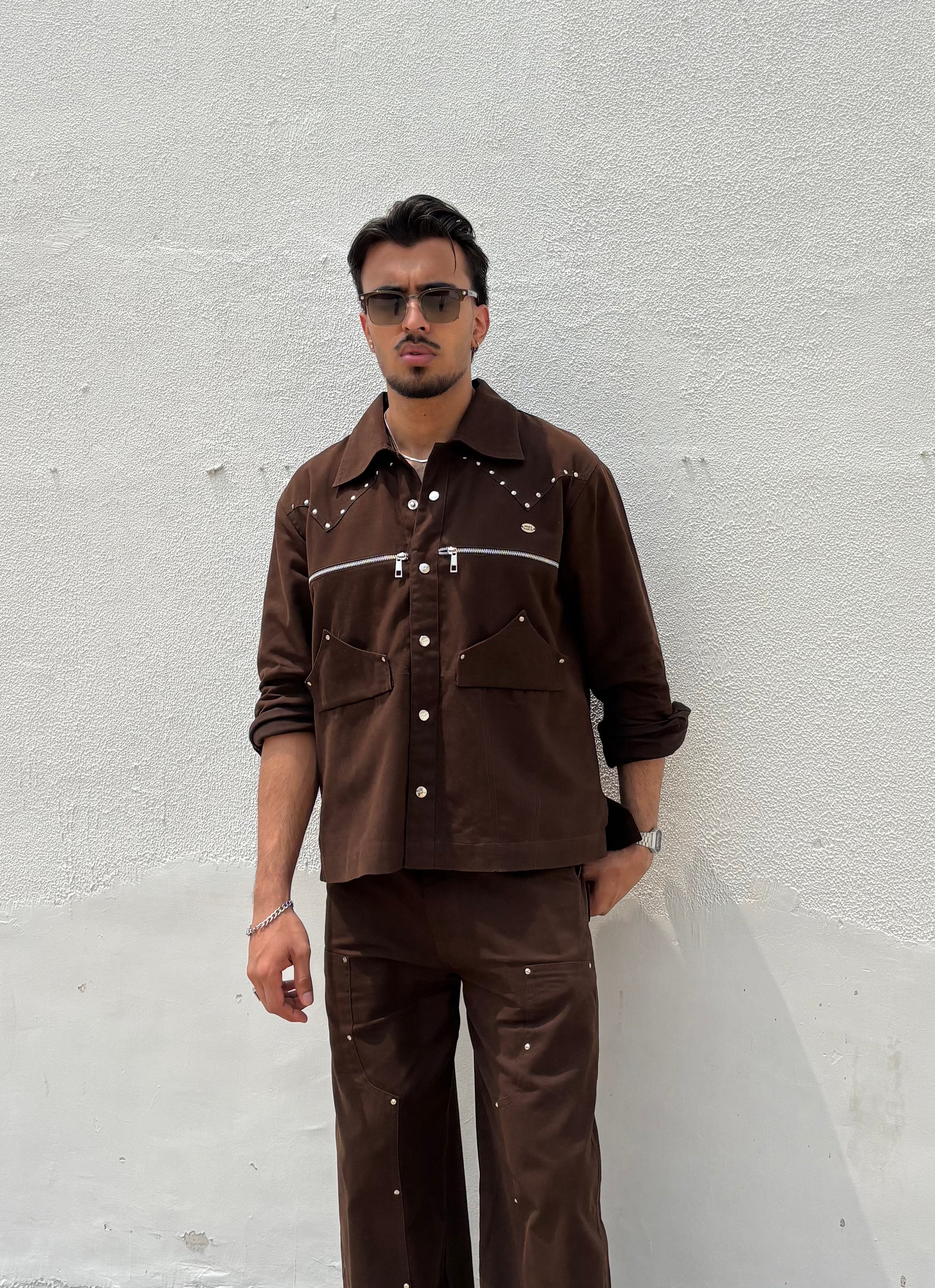 Umber Brown Men Co-ord Set