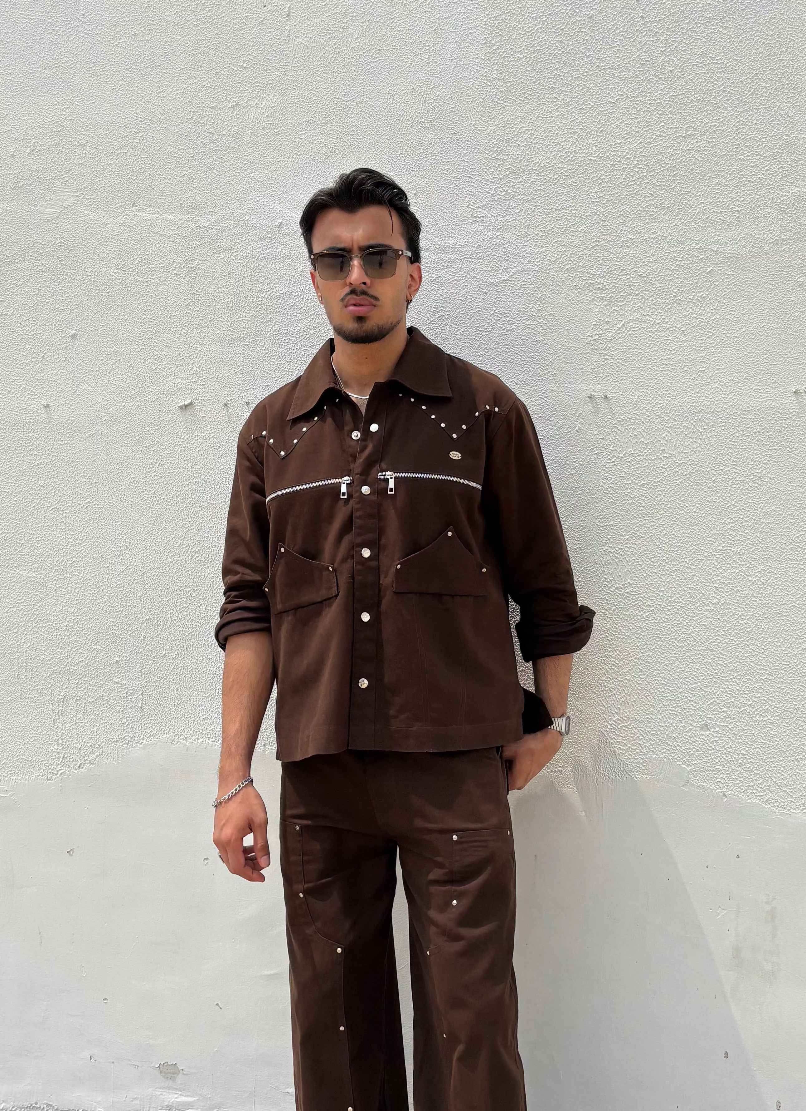 Umber Brown Men Co-ord Set