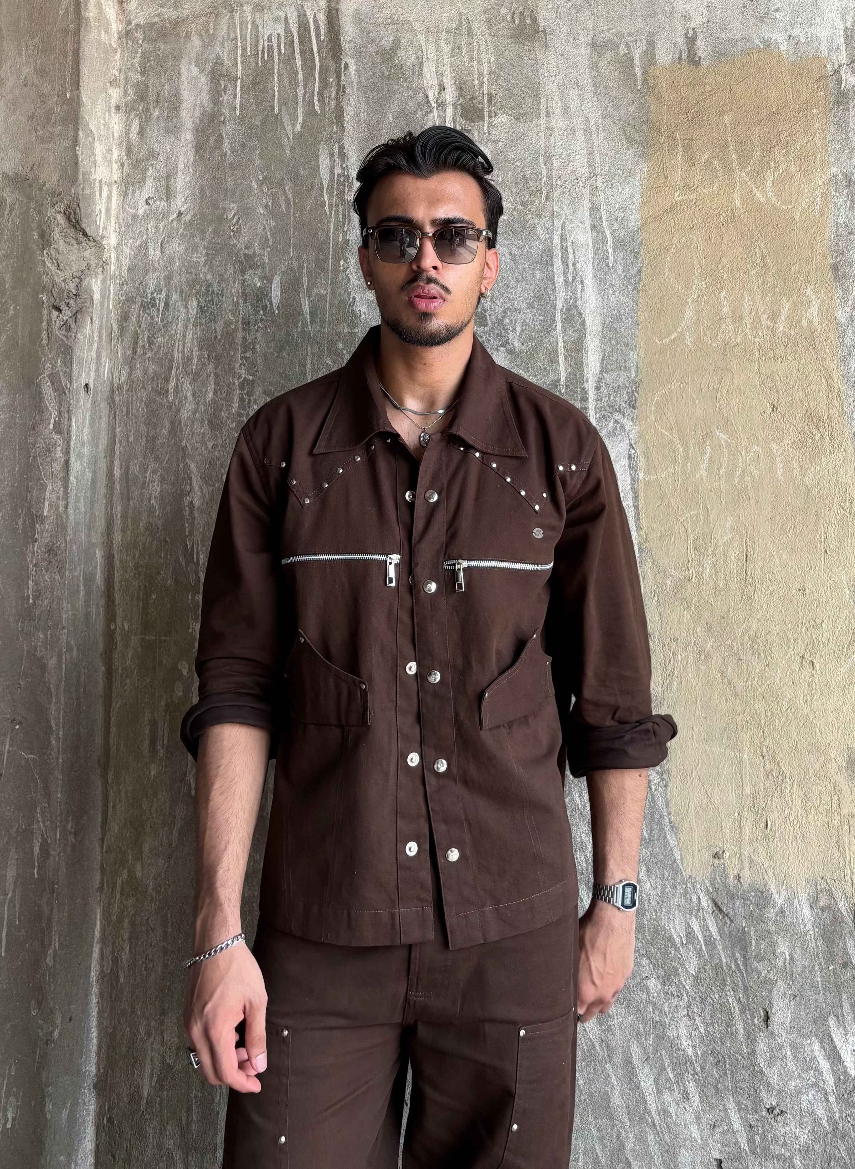 Umber Brown Men Co-ord Set