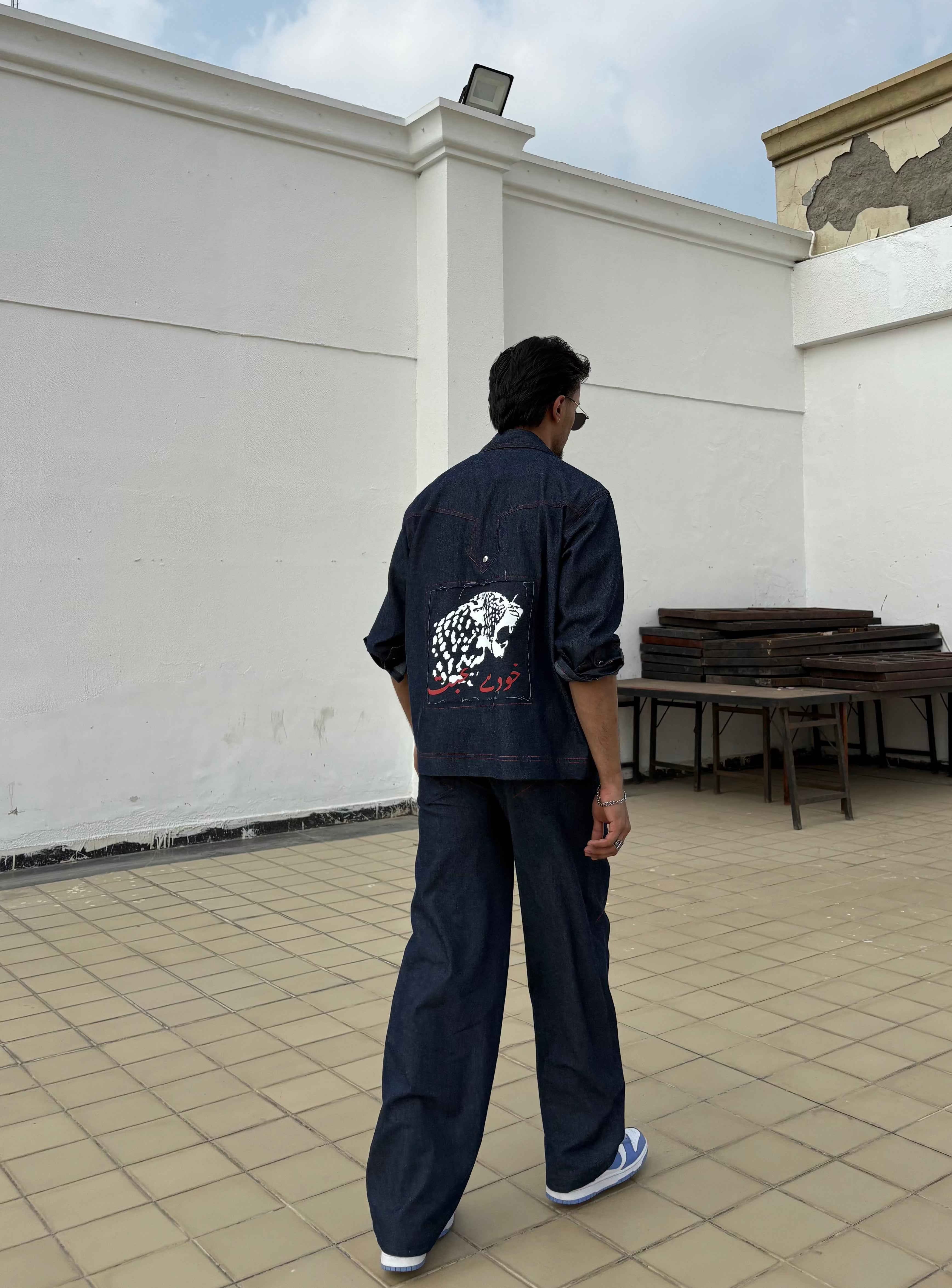 Blue Red Denim Jacket