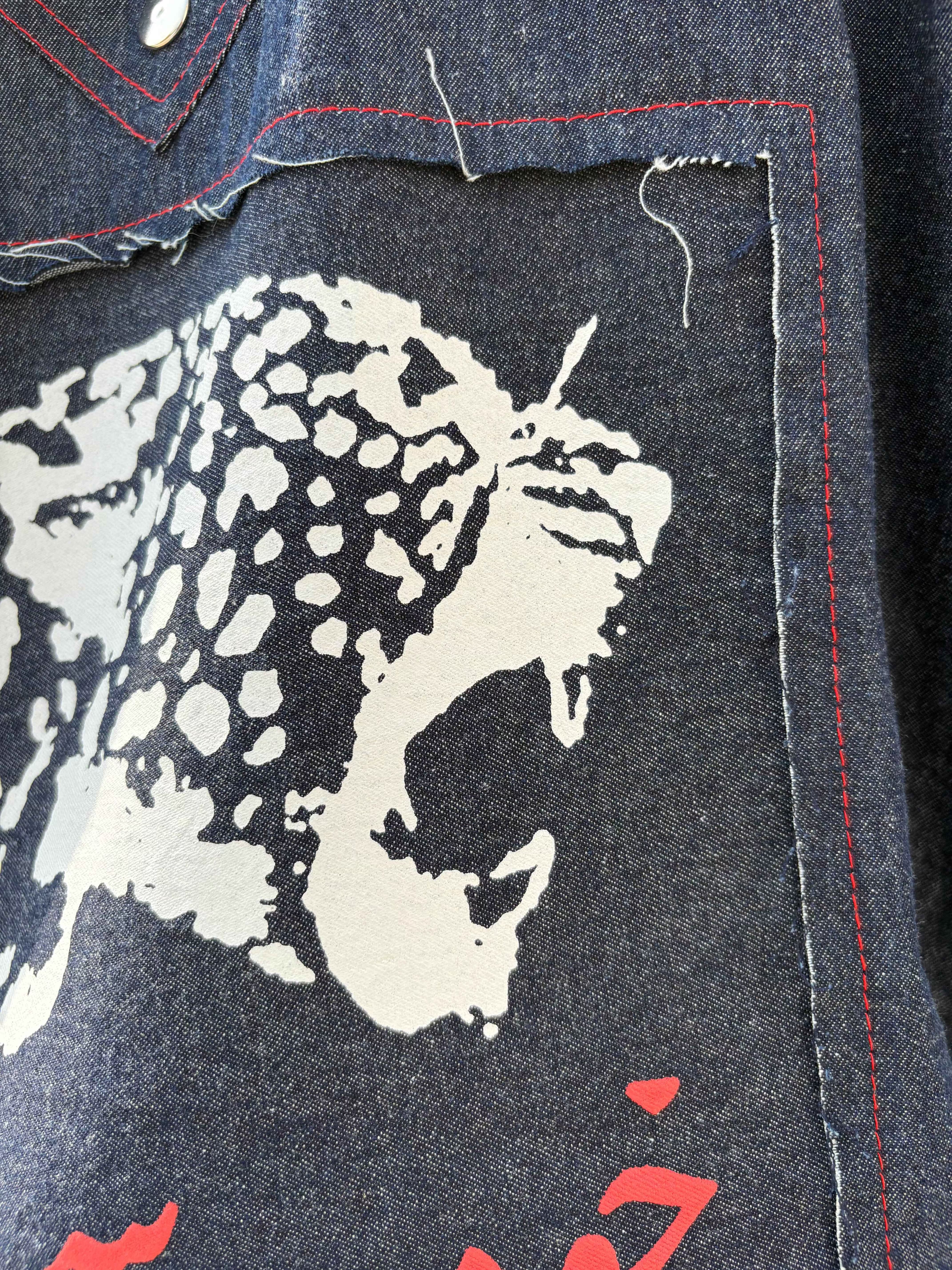 Blue Red Denim Jacket