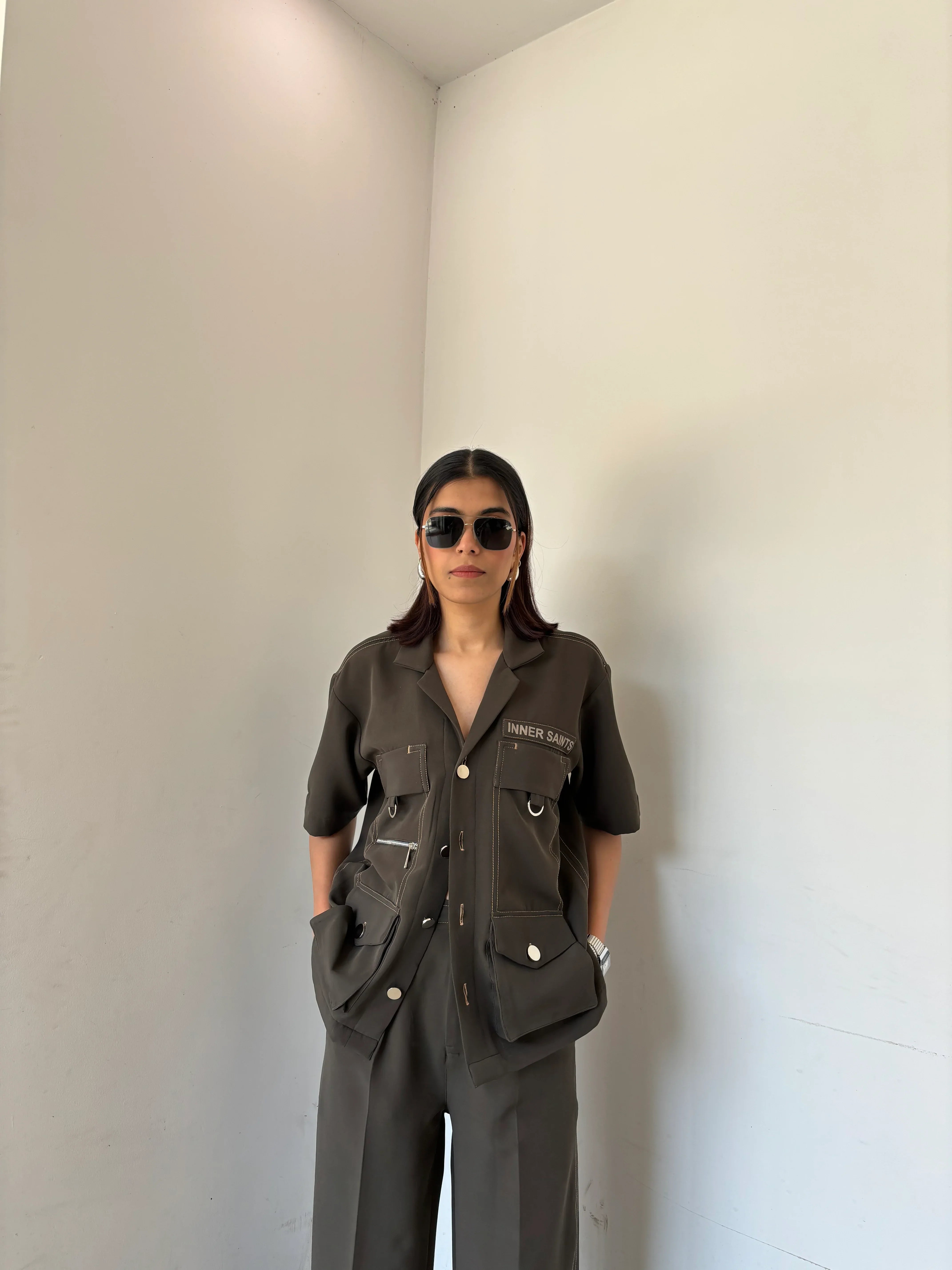 Dark Olive Co-ord Set