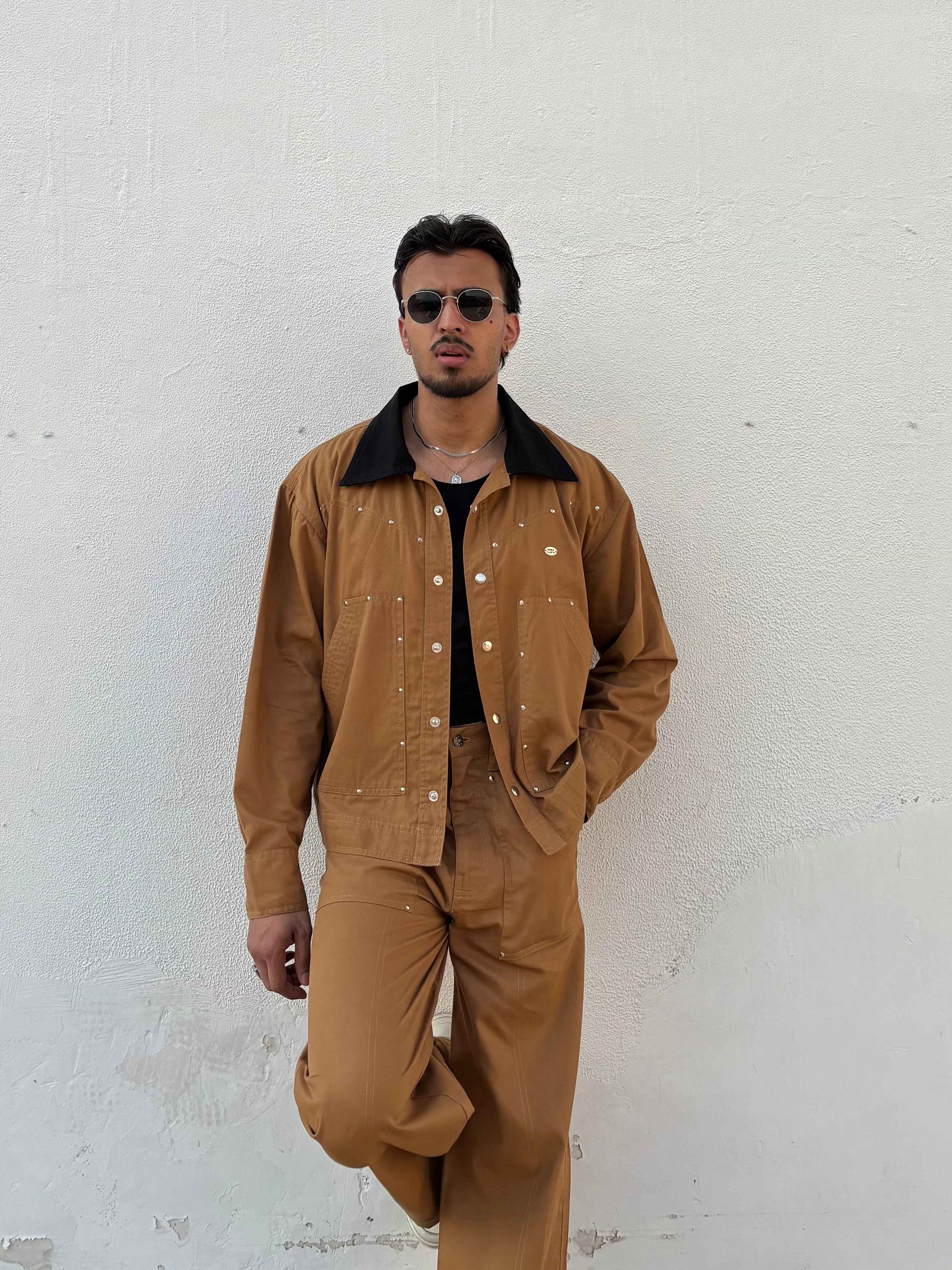 Tan Brown Full-Sleeve Jacket & pants set