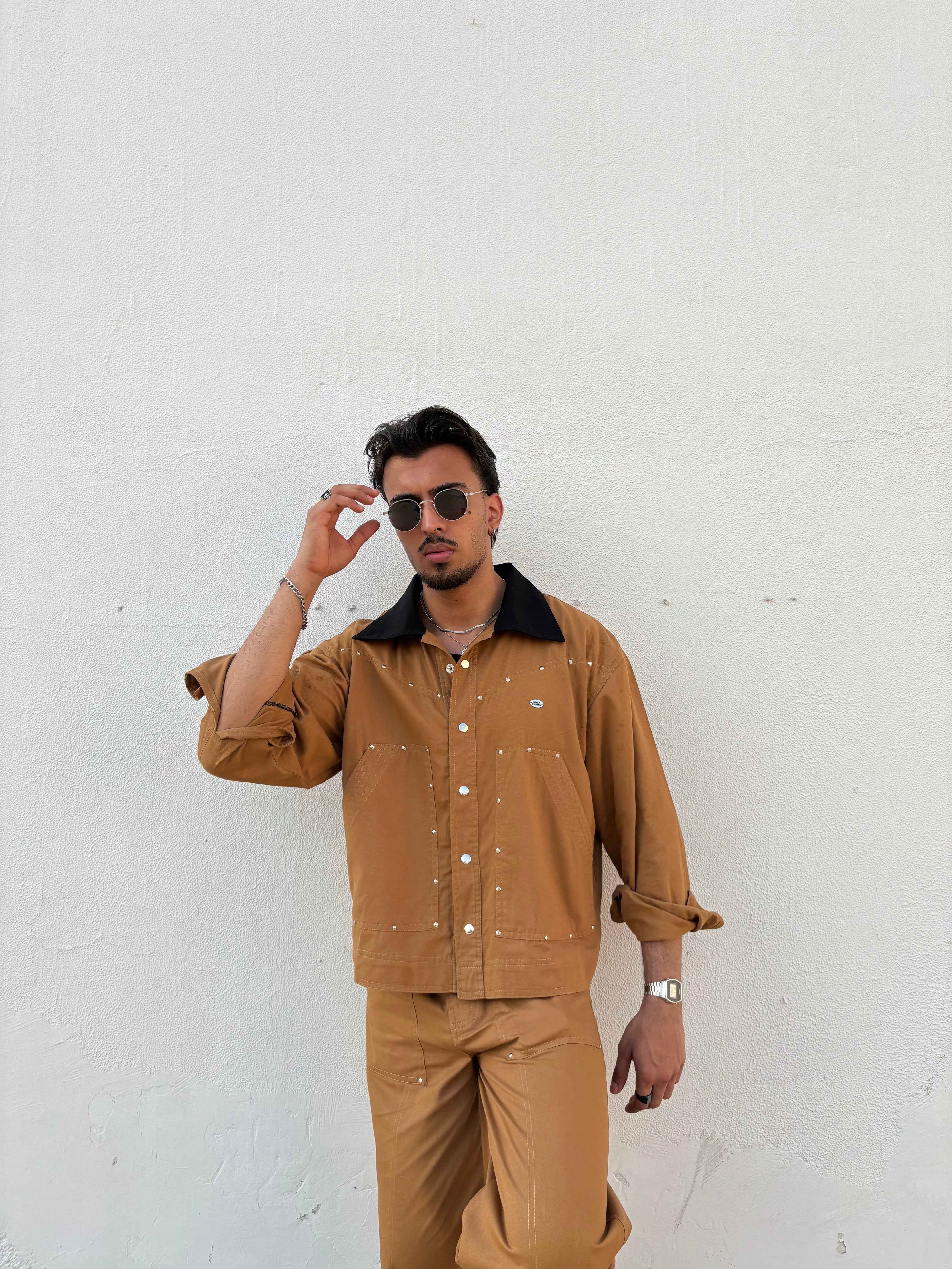 Tan Brown Full-Sleeve Jacket & pants set