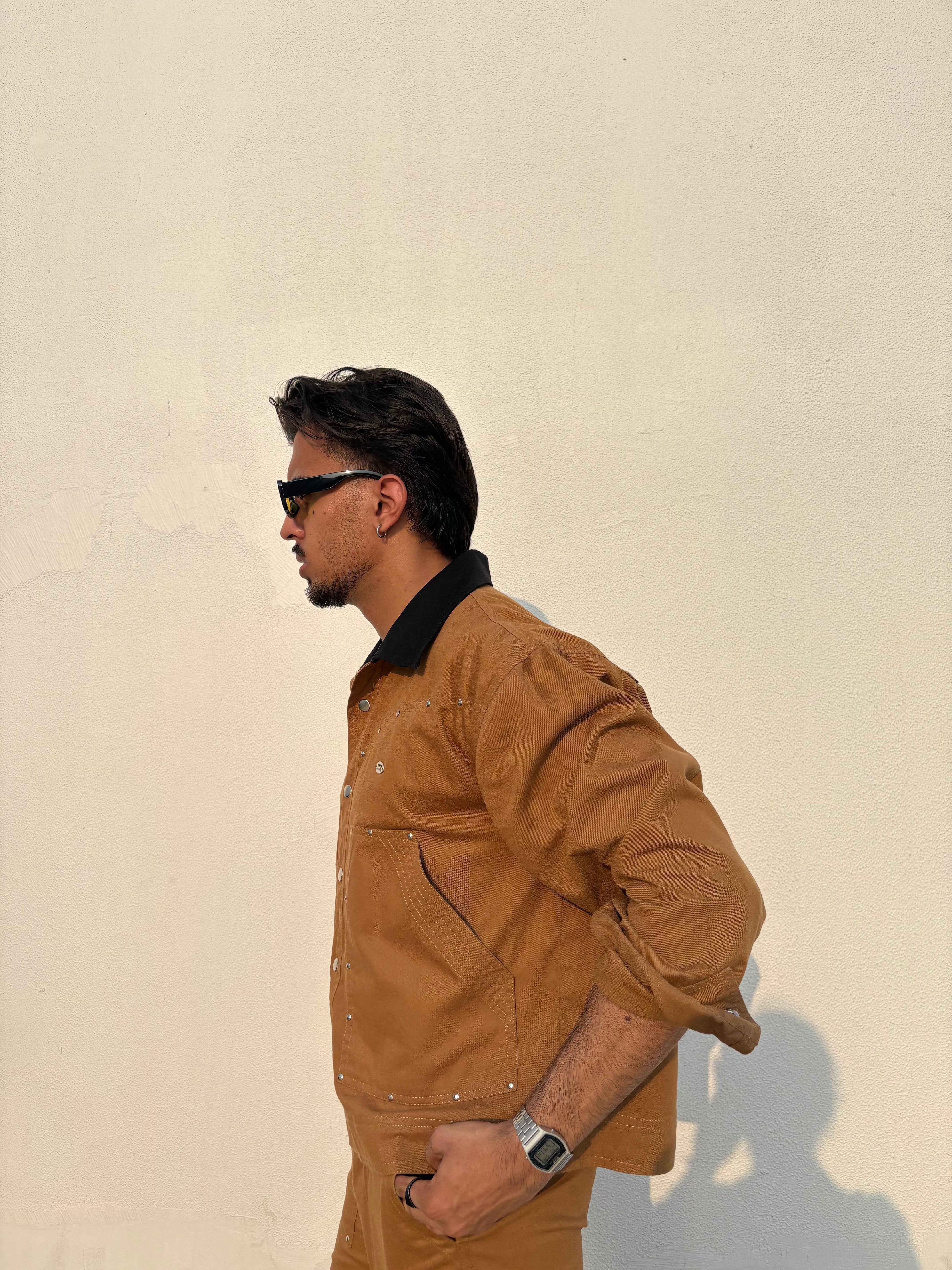 Tan Brown Full-Sleeve Jacket