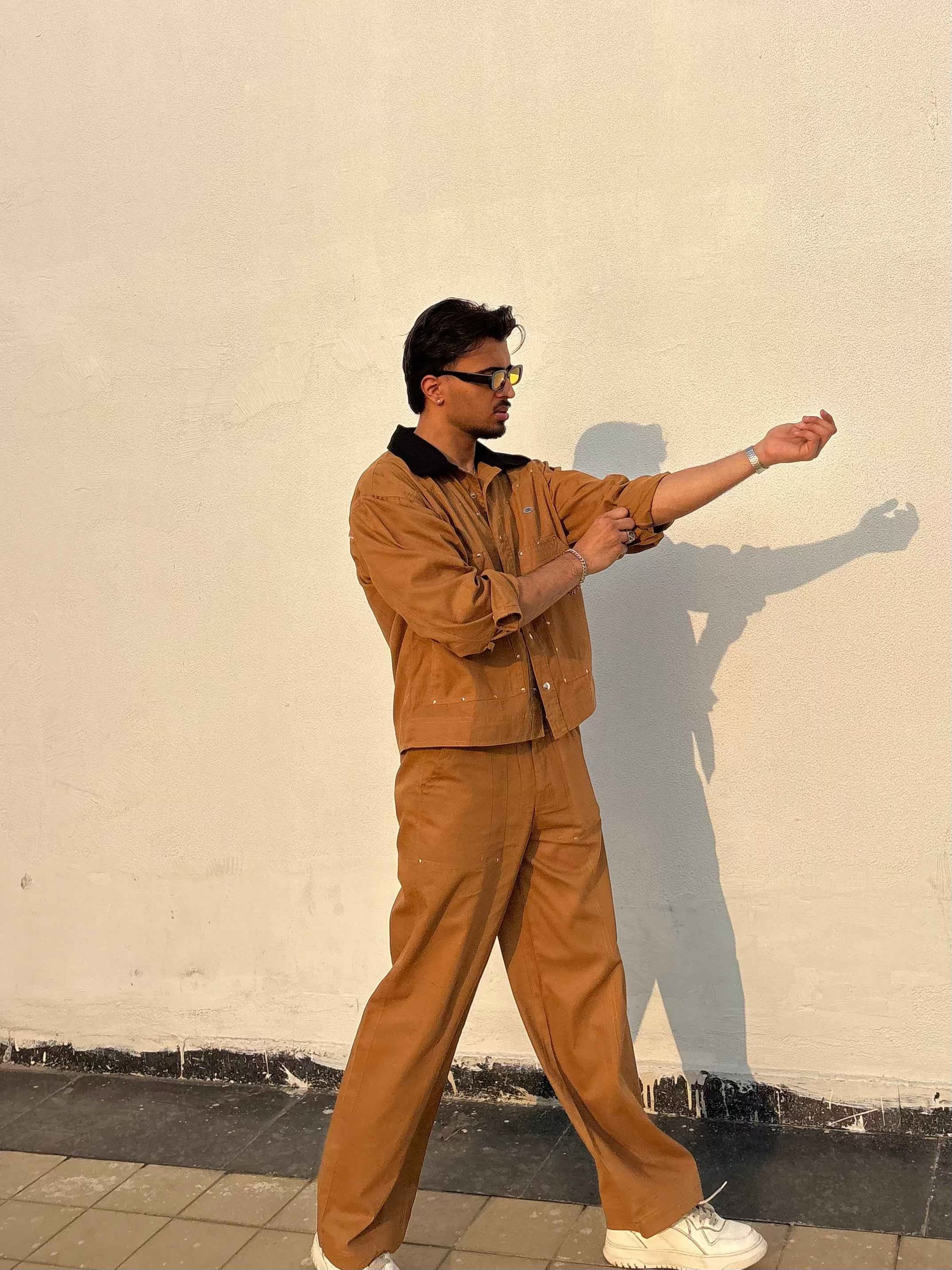 Tan Brown Full-Sleeve Jacket & pants set