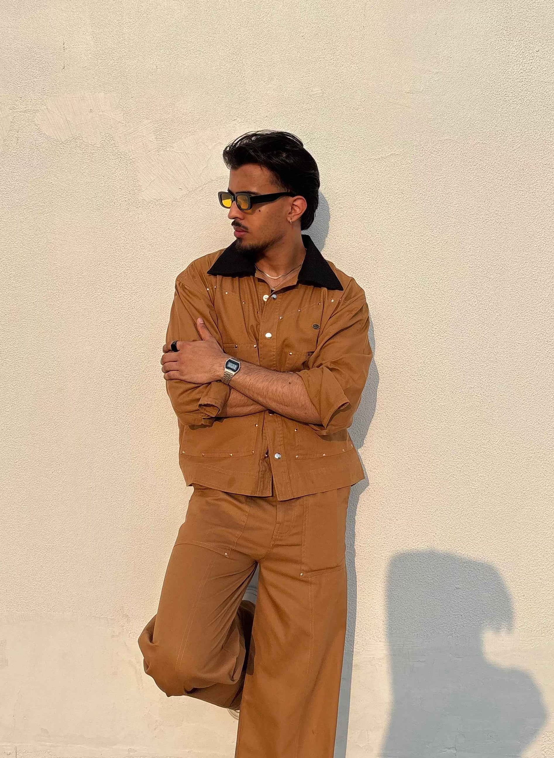 Tan Brown Full-Sleeve Jacket
