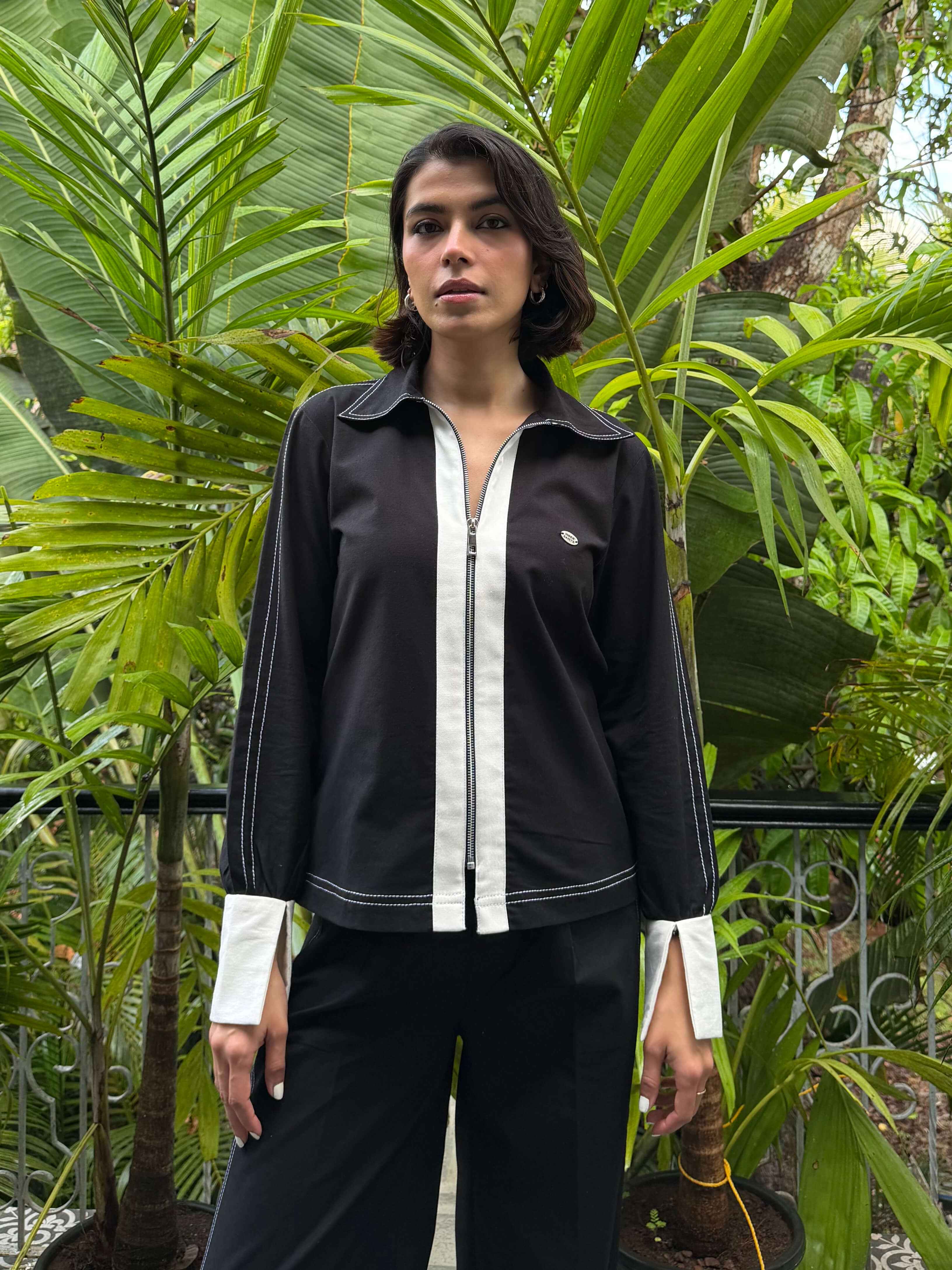 Black & White Linen Women Set