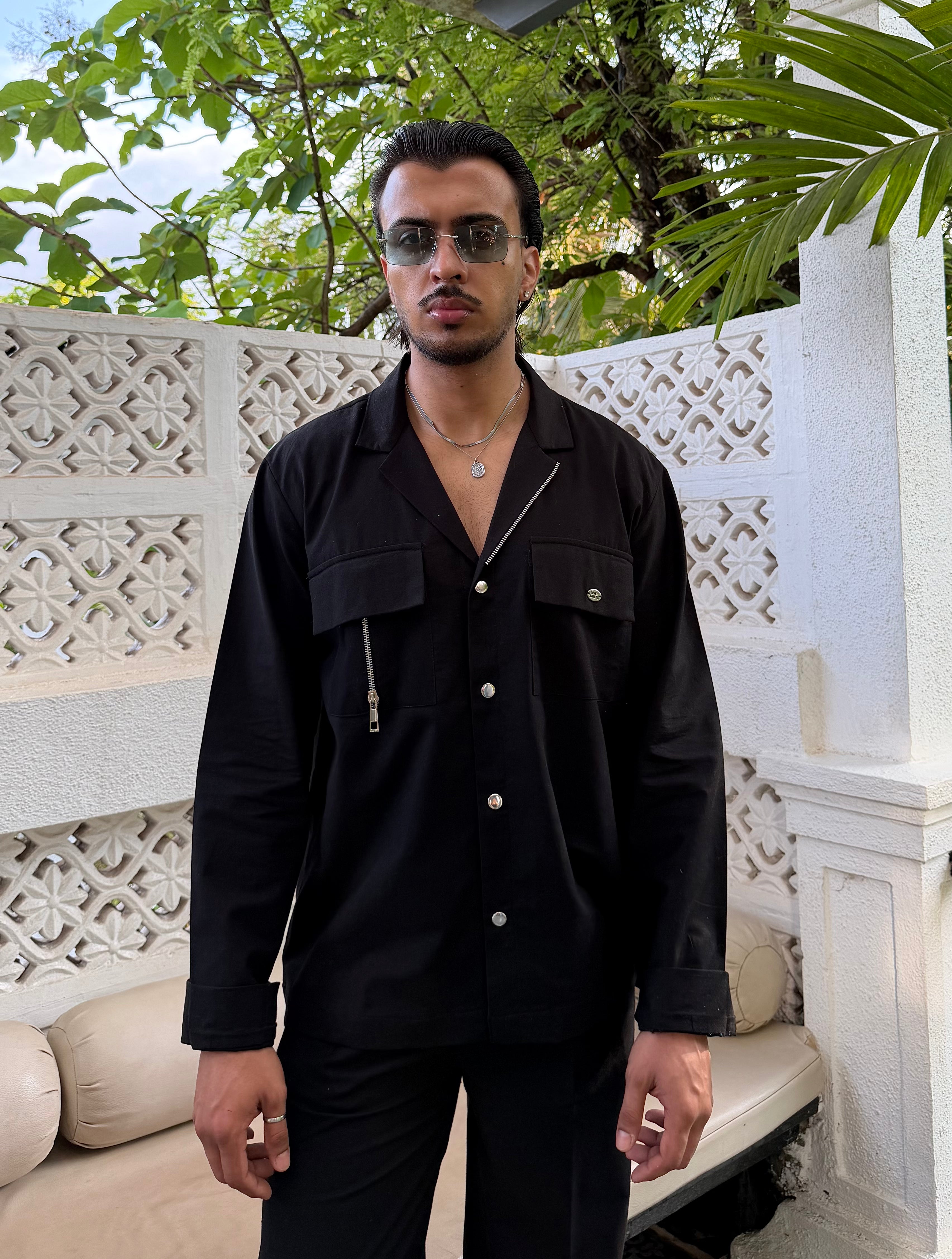 Black Linen Men Set