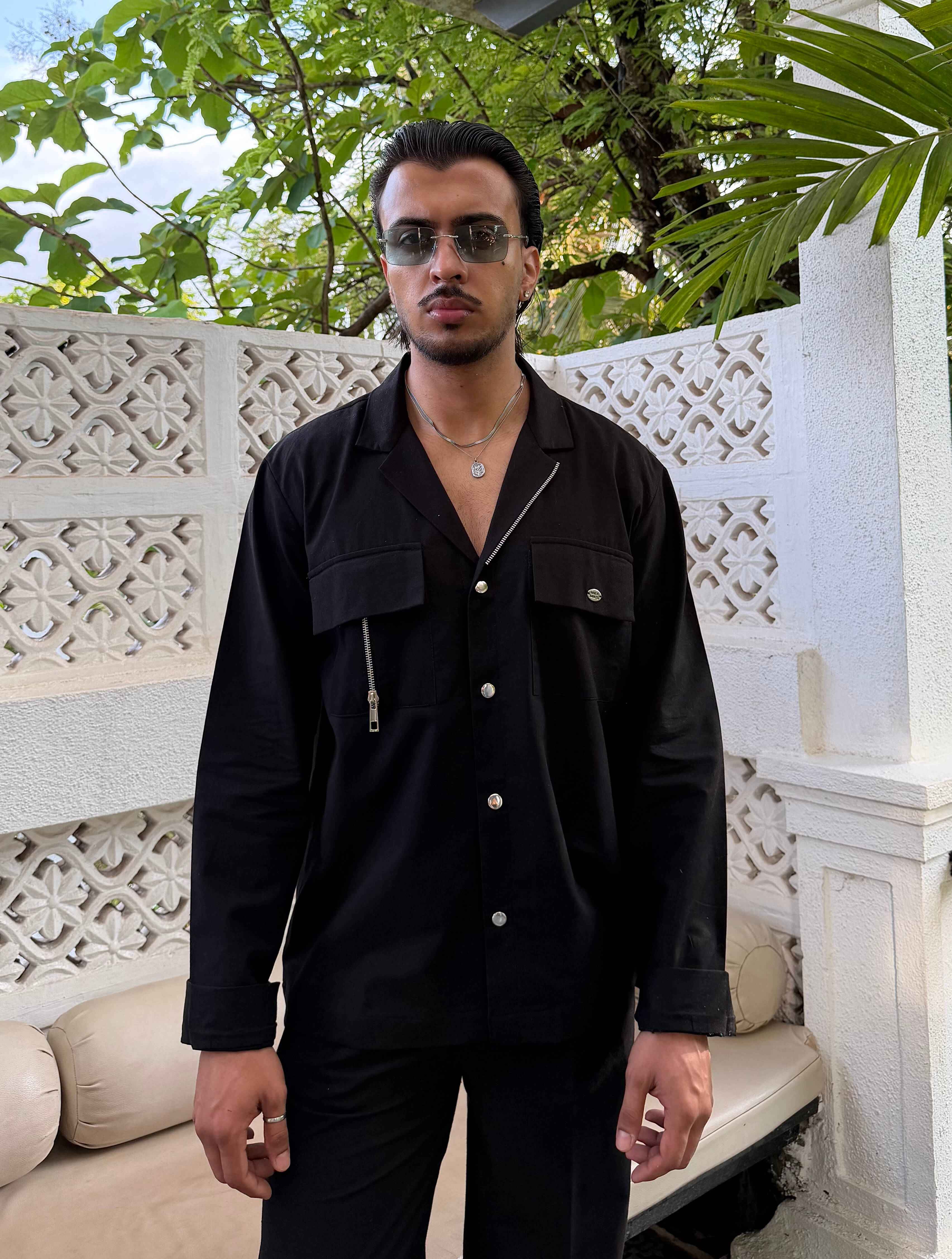 Black Linen Men Set