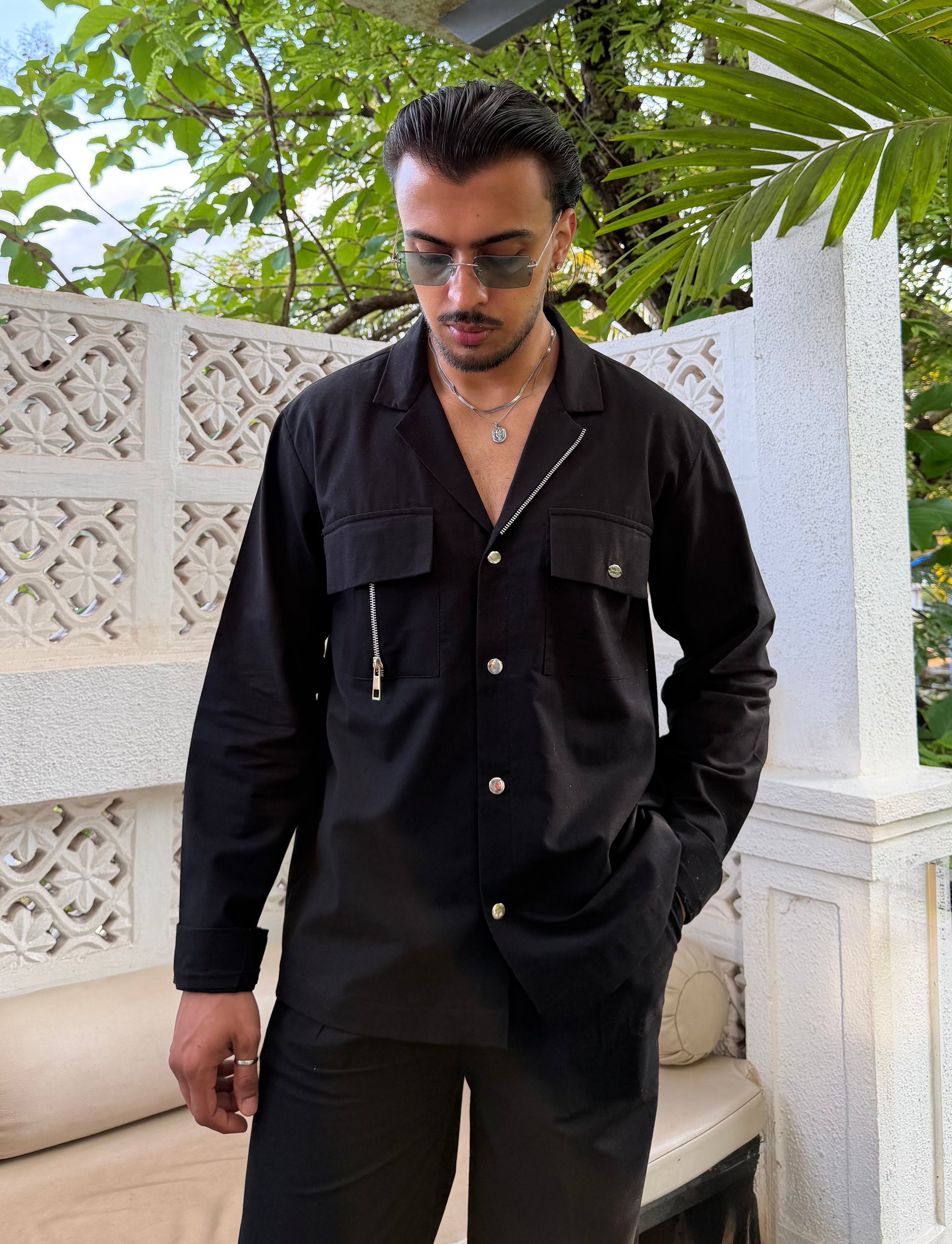 Black Linen Men Set