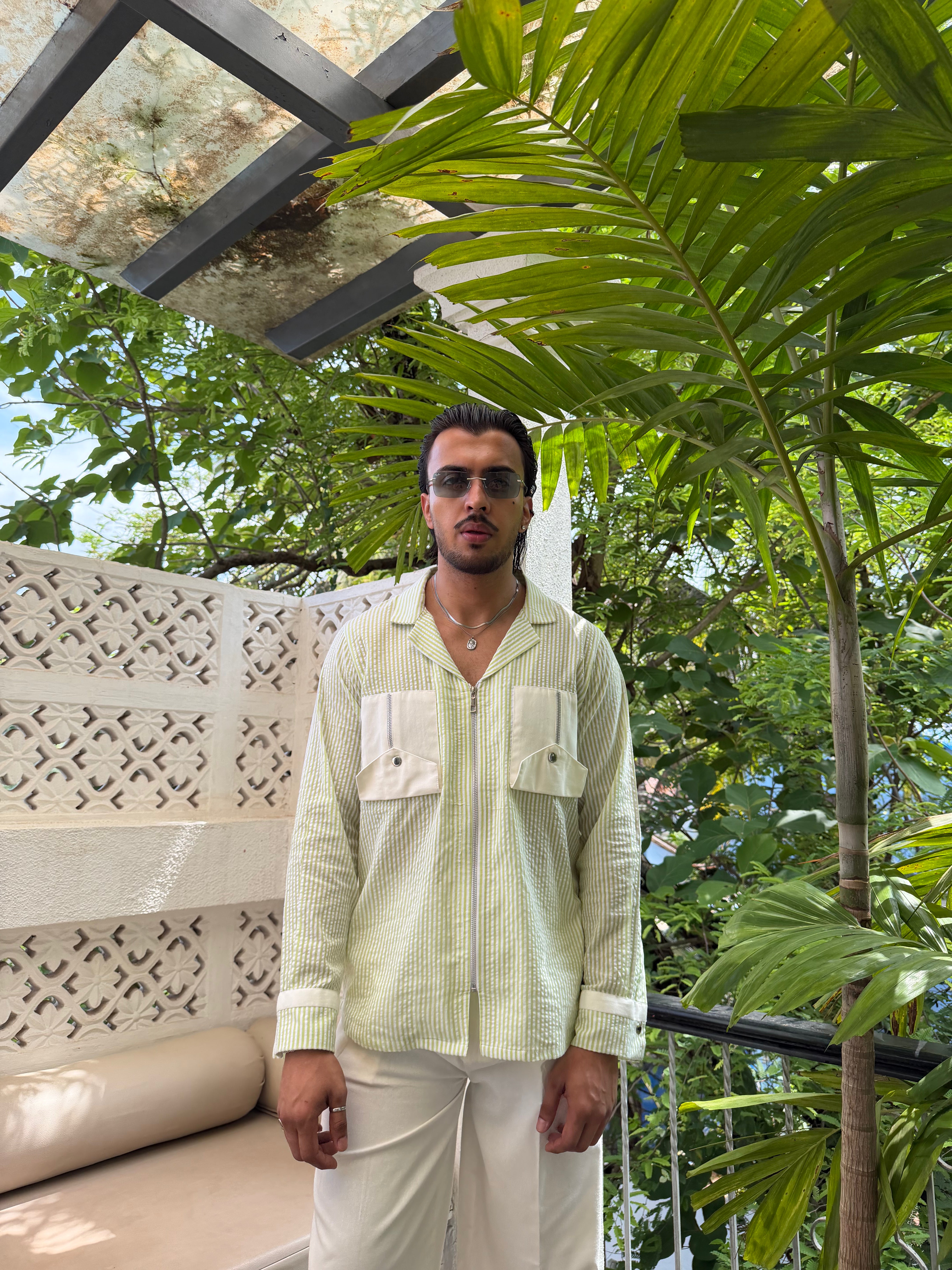 Green Stripe Men Co-ord Set