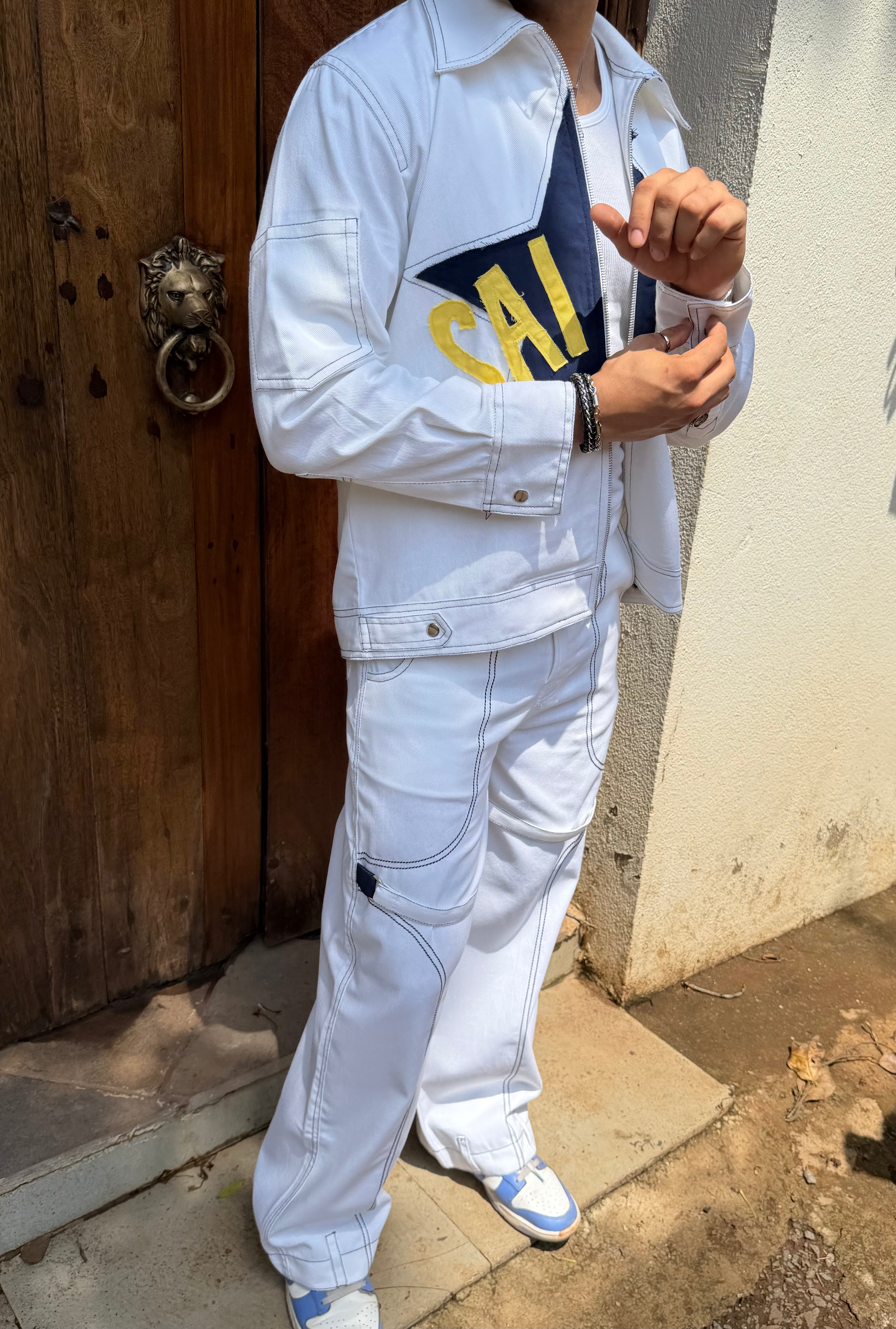 Star White Men Co-ord Set