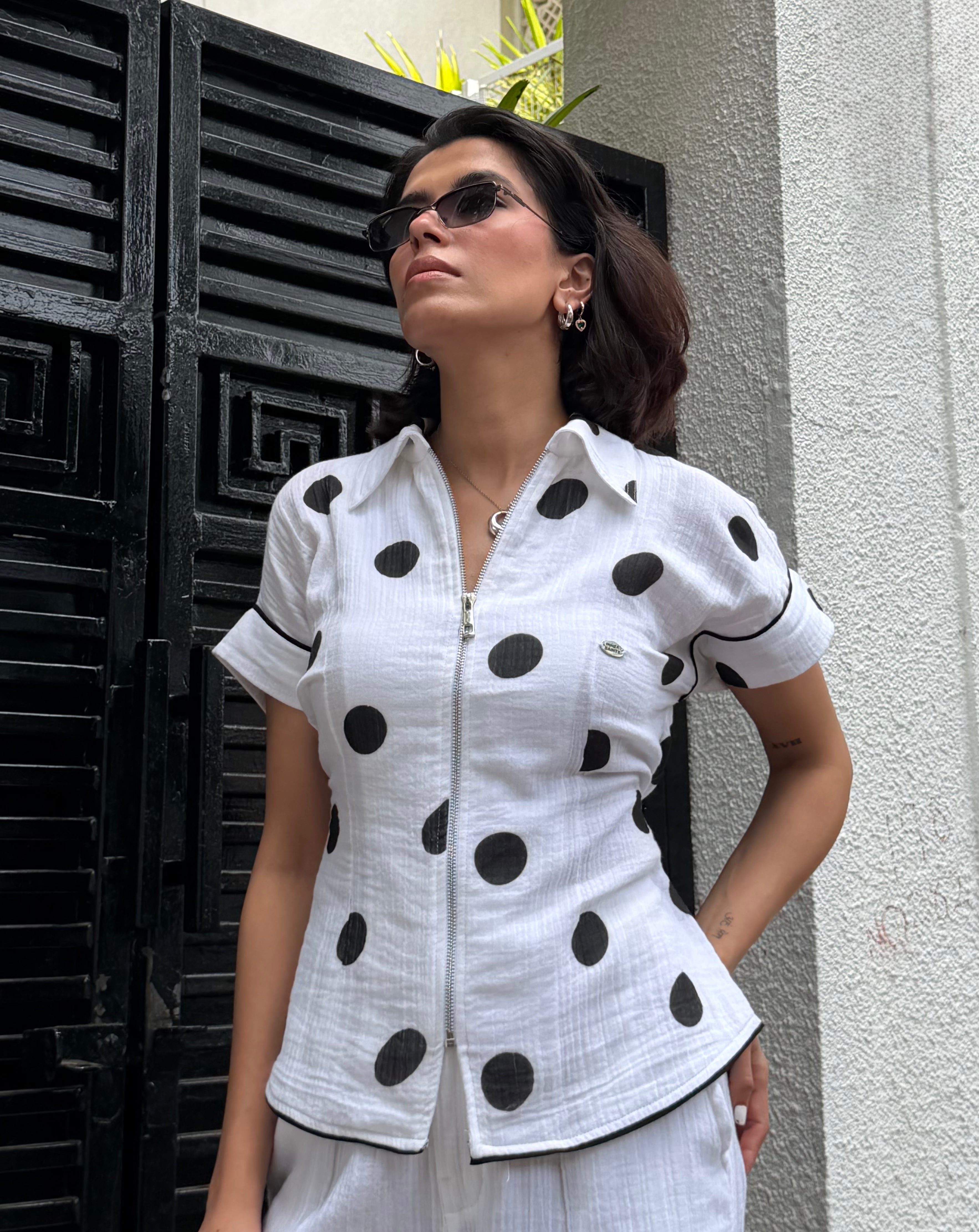 Polka White Women Set
