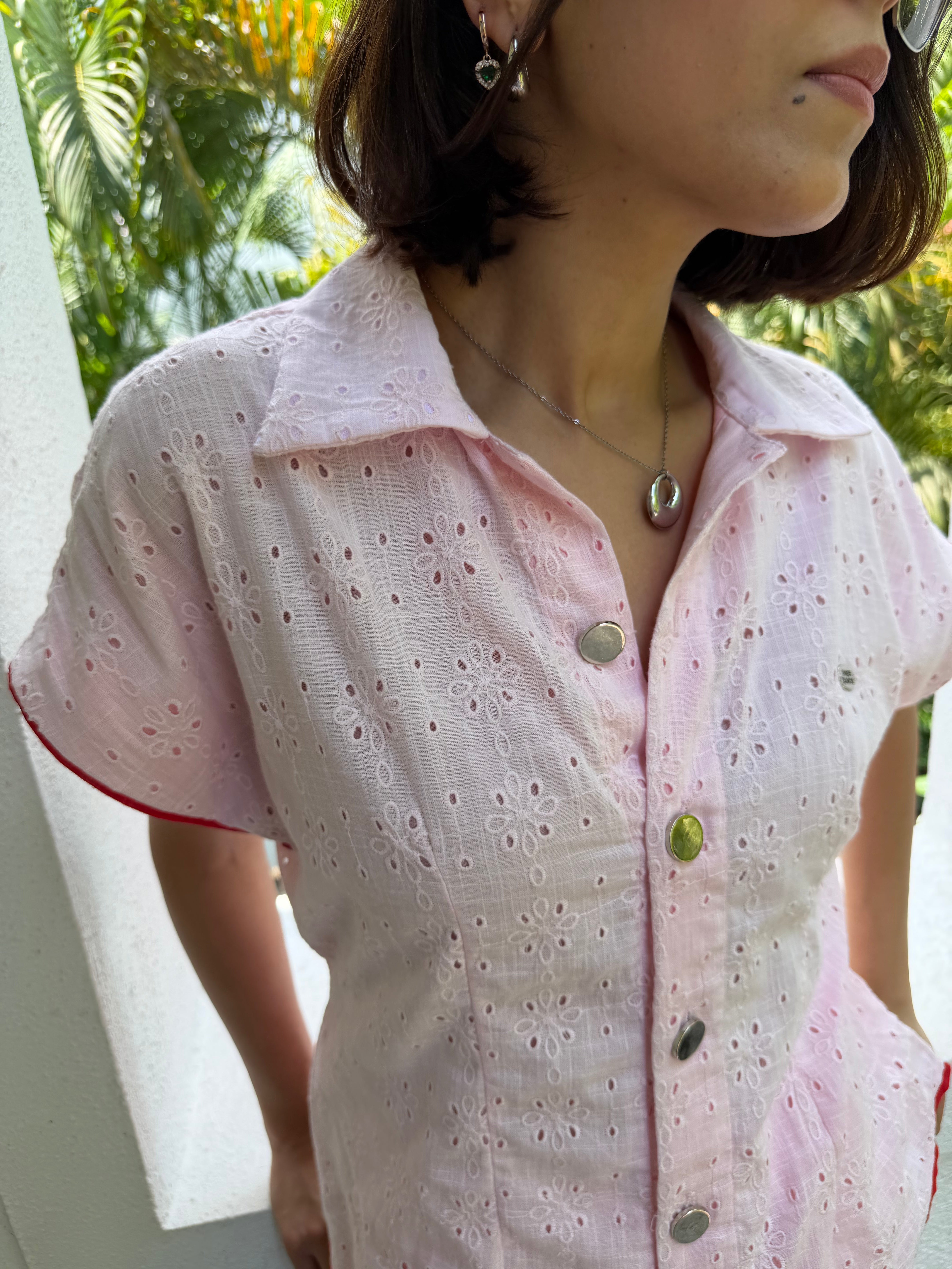Pink Schiffli Women Set