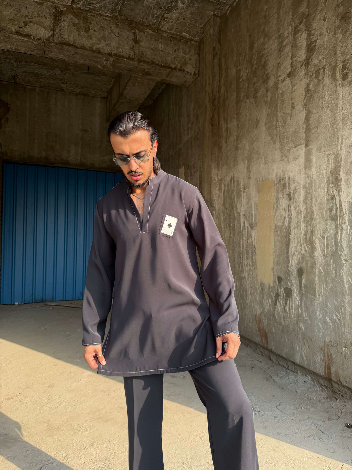 Grey Kurta Set