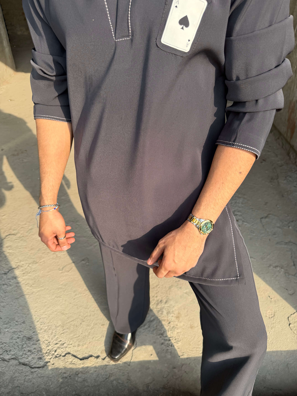Grey Kurta Set