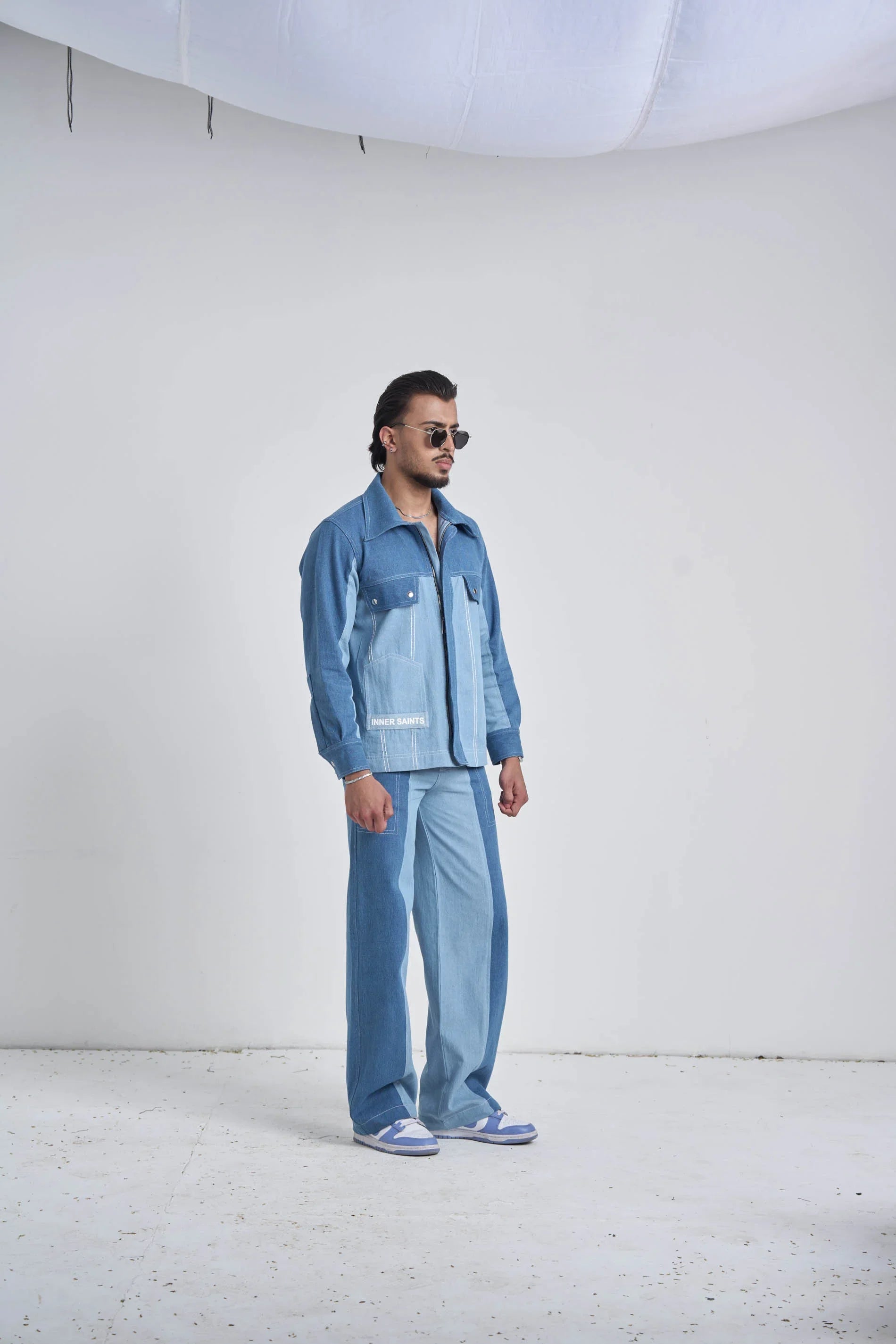 Men Twin Tone Denim Set