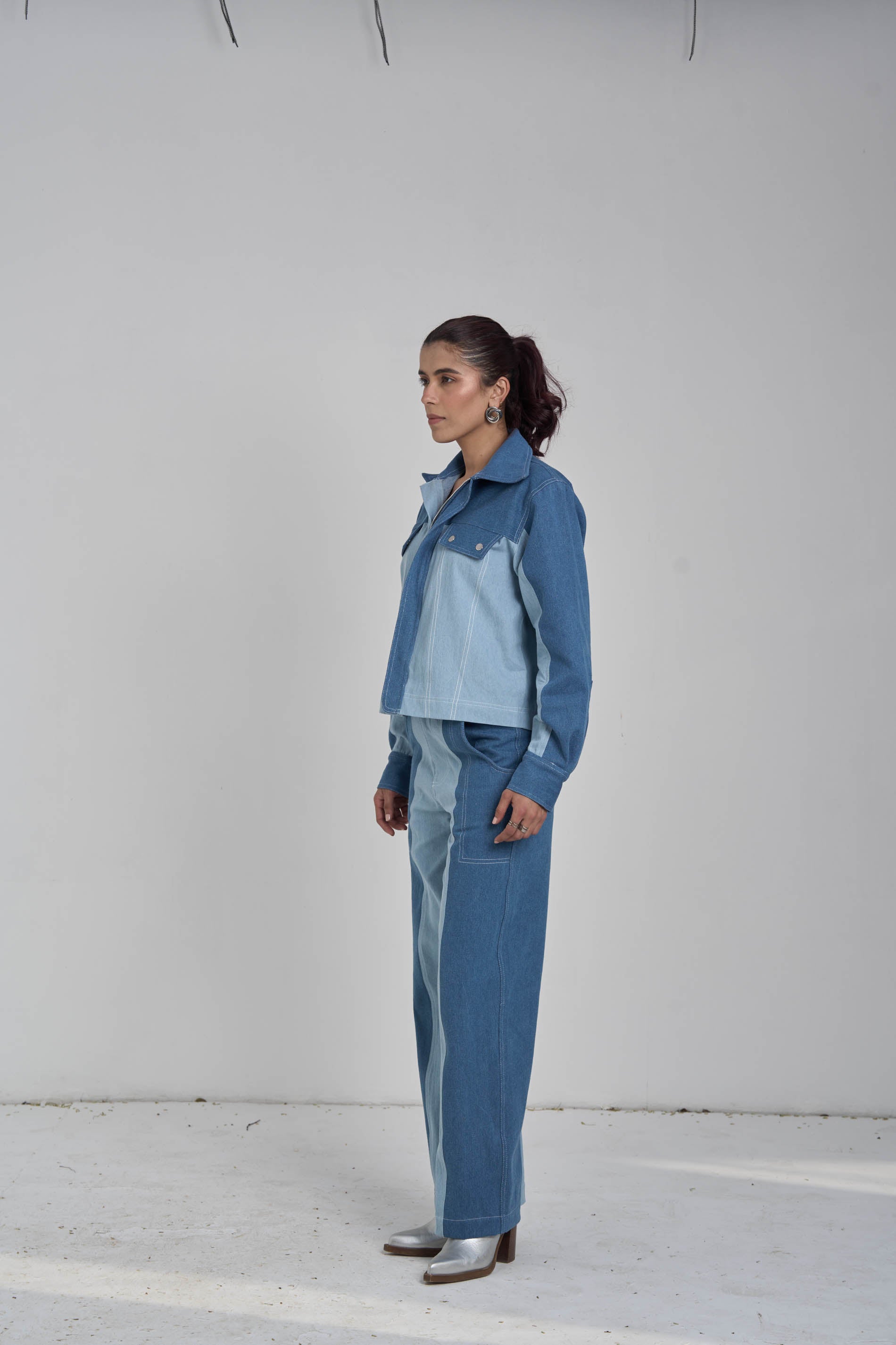Twin Tone Women Denim Set