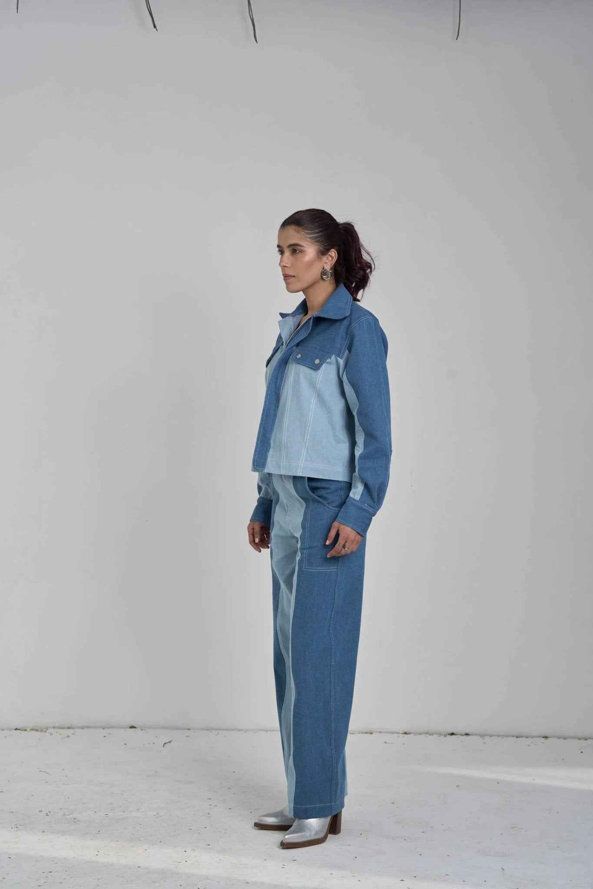 Twin Tone Women Denim Set