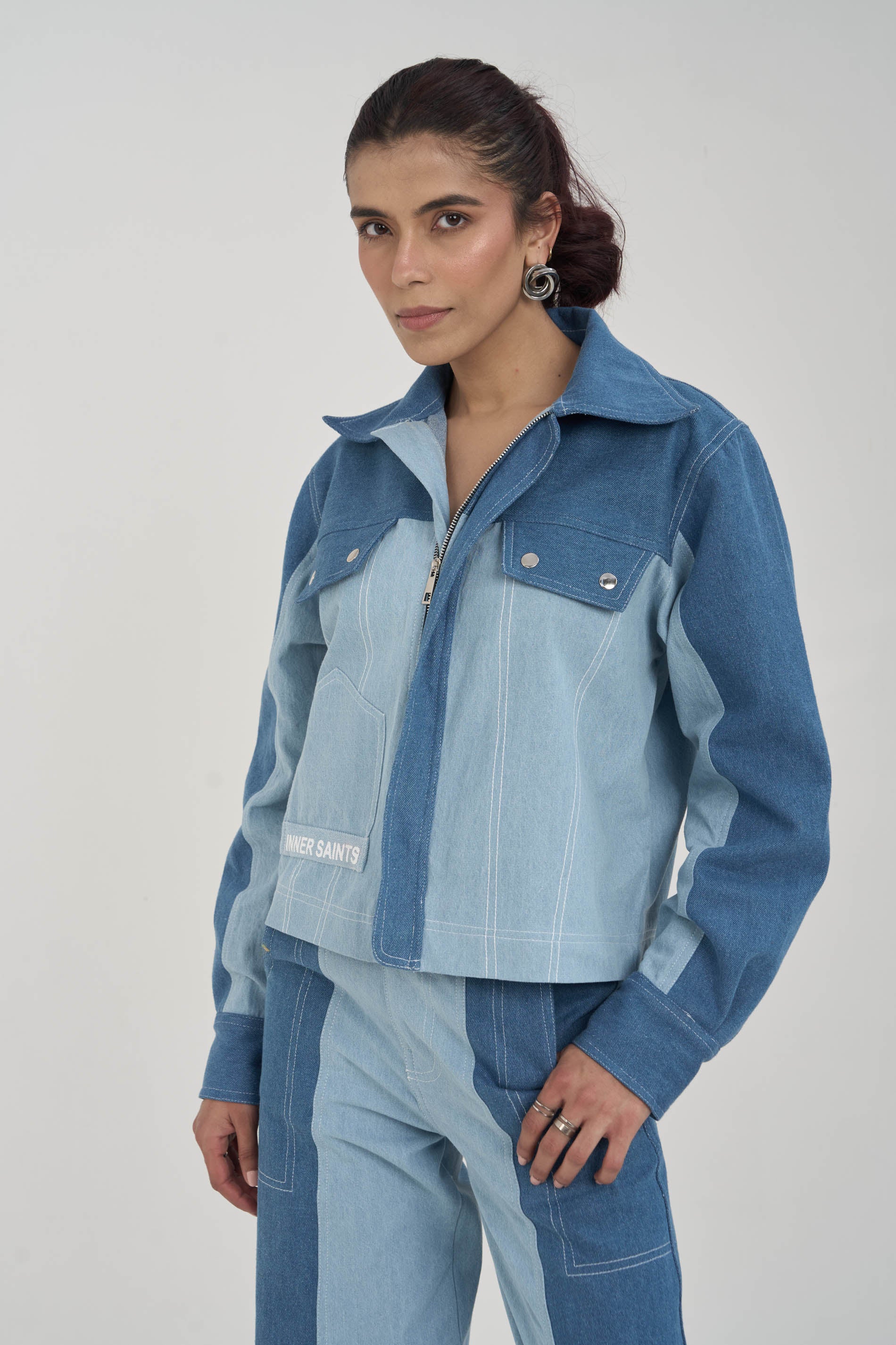 Twin Tone Women Denim Set