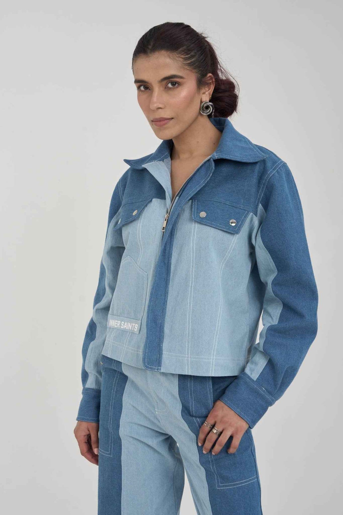Twin Tone Women Denim Set