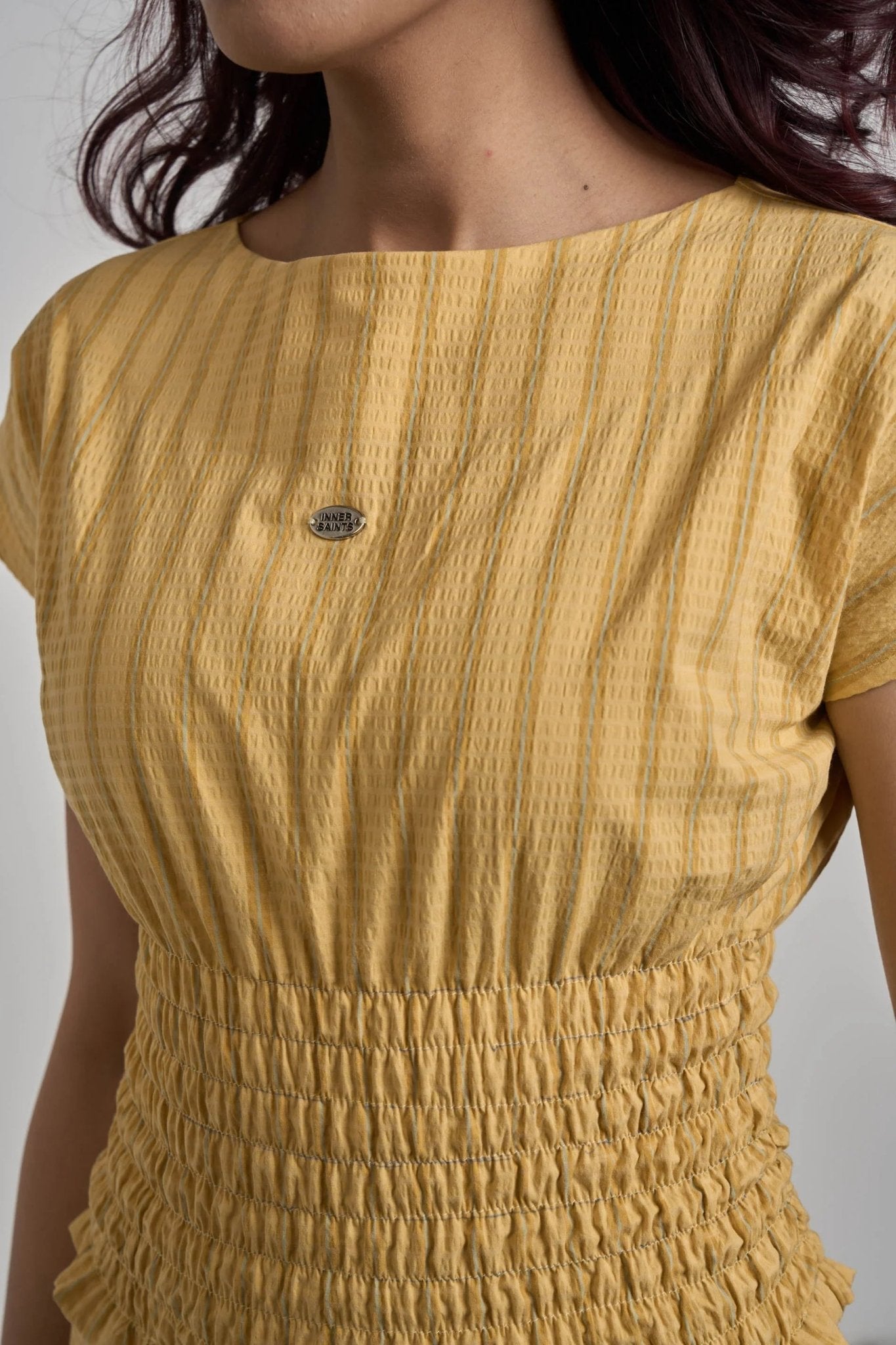YELLOW STRETCH TOP & SKIRT