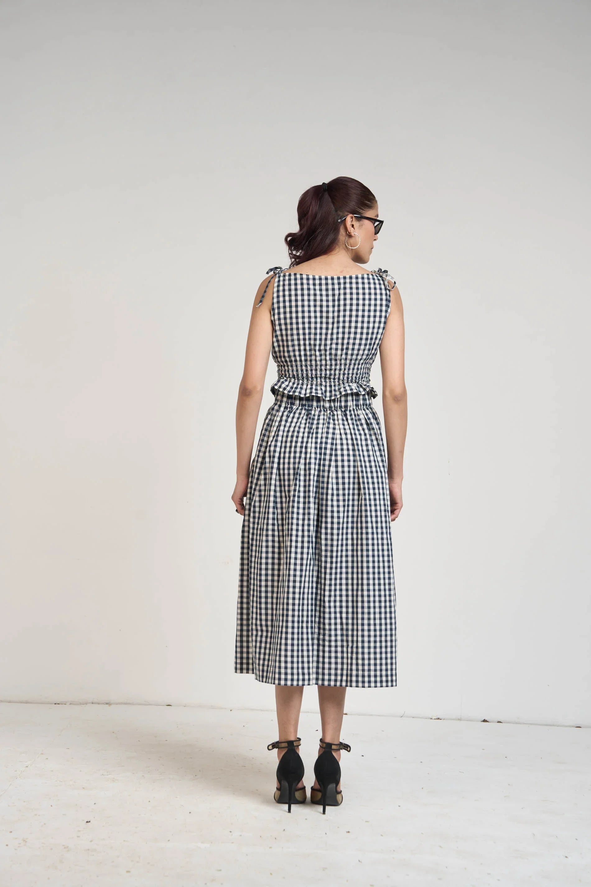 BLACK GINGHAM TOP & SKIRT