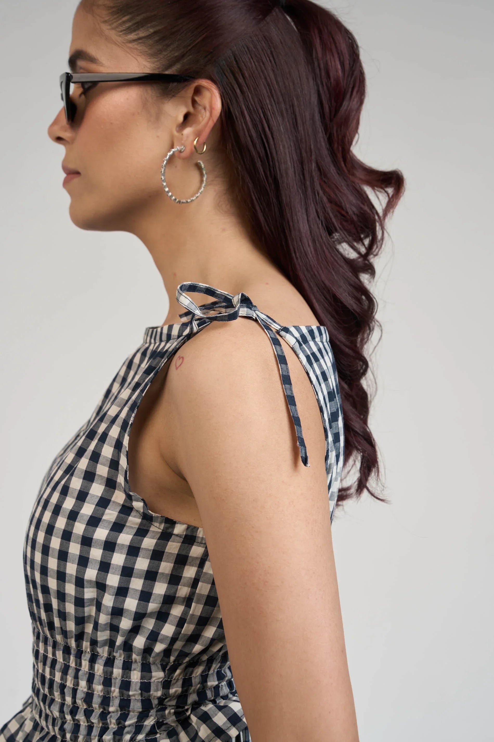 BLACK GINGHAM TOP & SKIRT