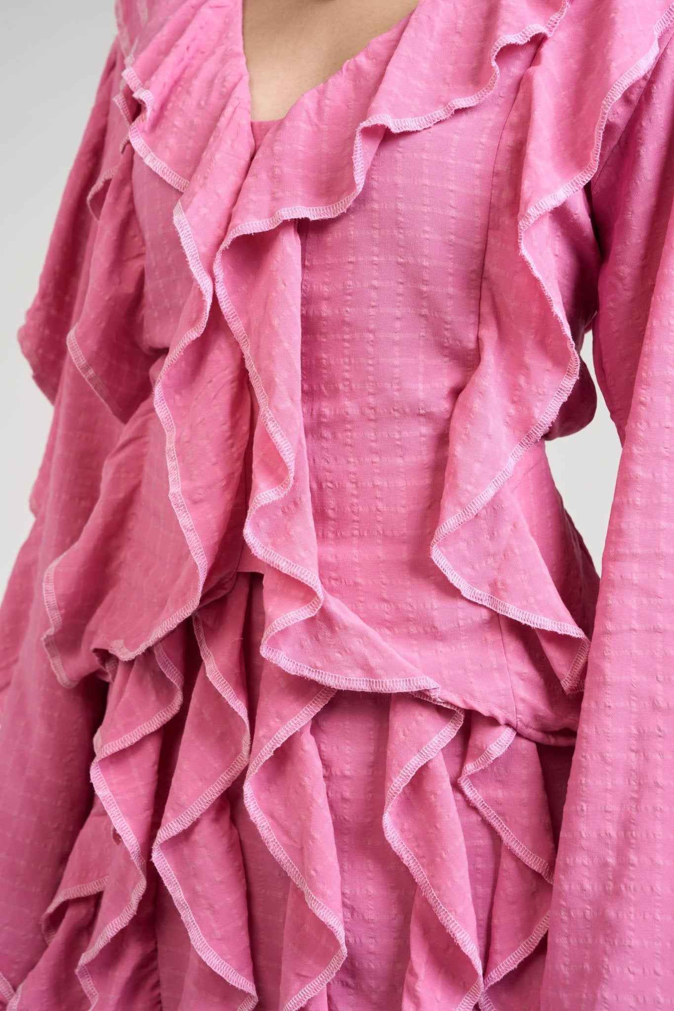 Belle Pink Ruffle Shirt & Skirt Set