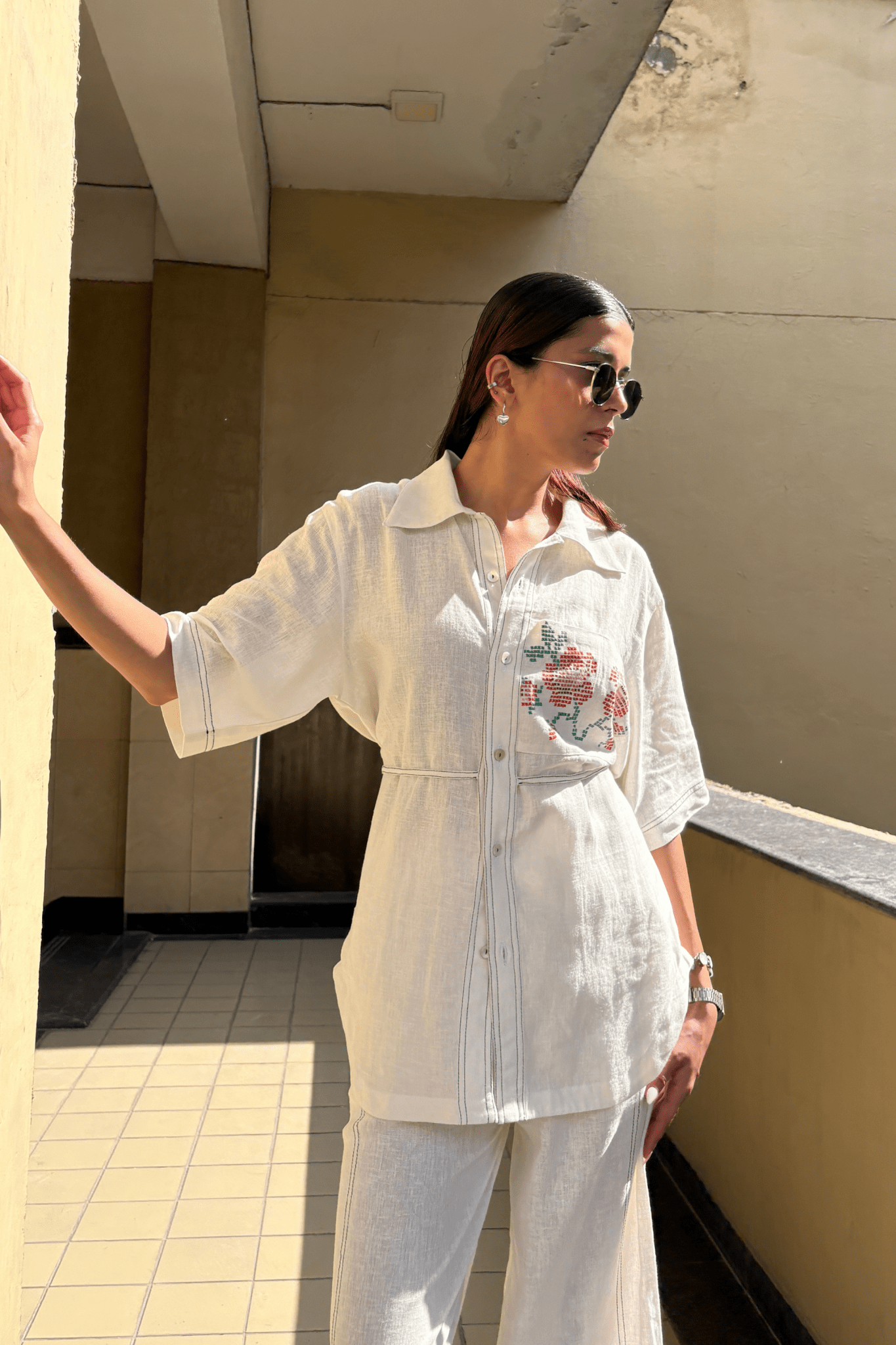 Ivory Bloom Linen Set