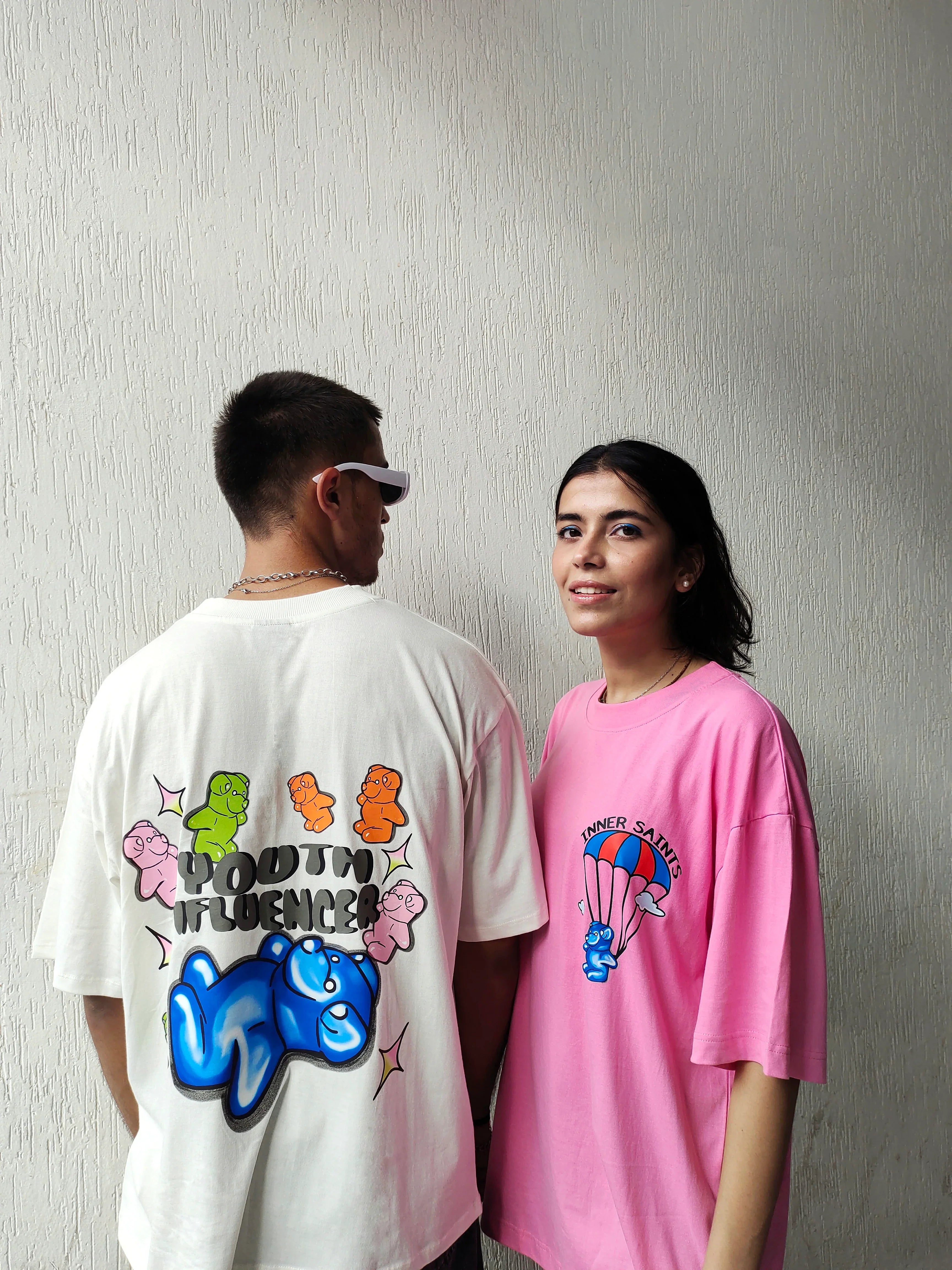 Youth Influencer Pink Oversized Tshirt