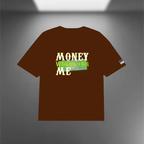 Busy Chasing Big Cheques Oversized Brown T-shirt