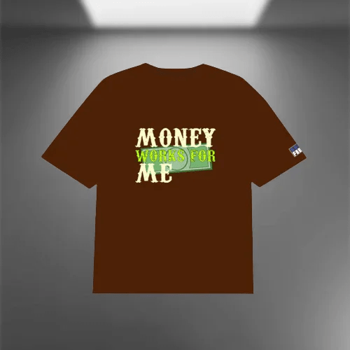 Busy Chasing Big Cheques Oversized Brown T-shirt