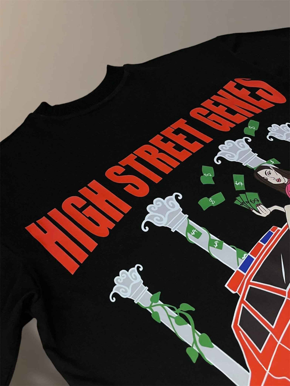 High Street Genes Black Oversized T-shirt