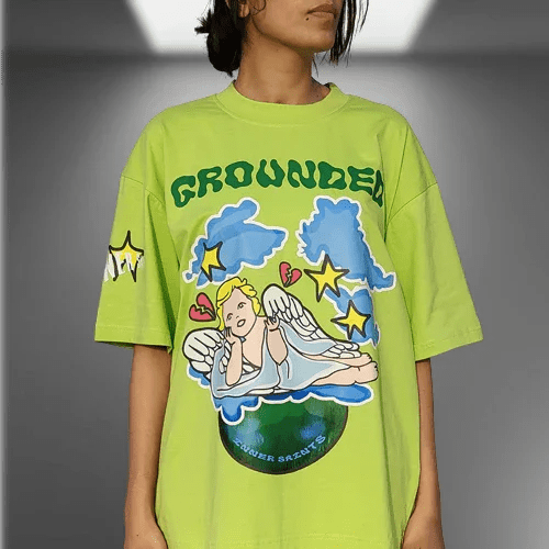 Grounded Cupid Oversized Neon Green T-shirt