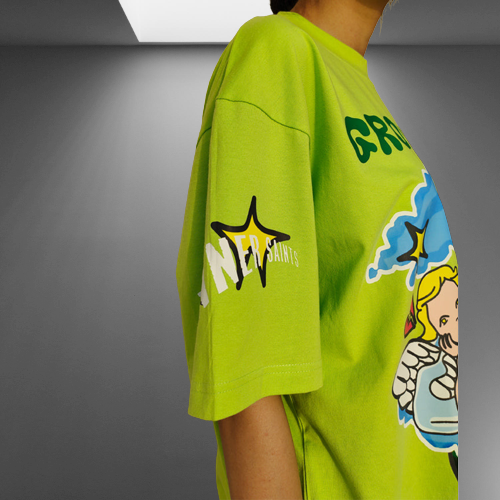 Grounded Cupid Oversized Neon Green T-shirt