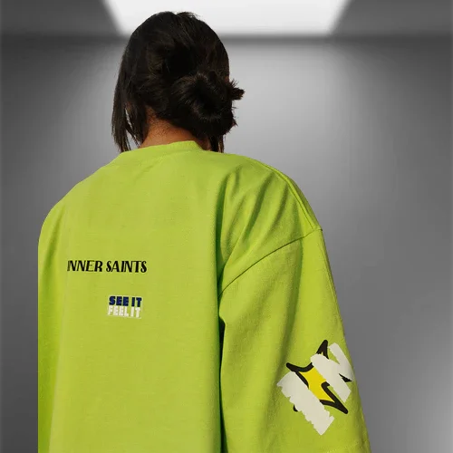 Grounded Cupid Oversized Neon Green T-shirt