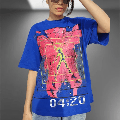 In My Dreams 04:20 Oversized Blue T-shirt