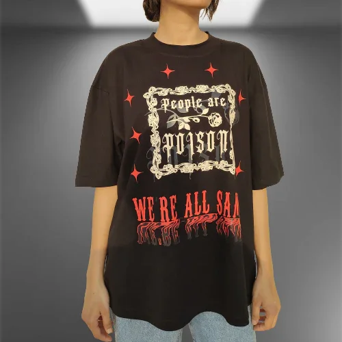 People Are Poision Oversized Black T-shirt
